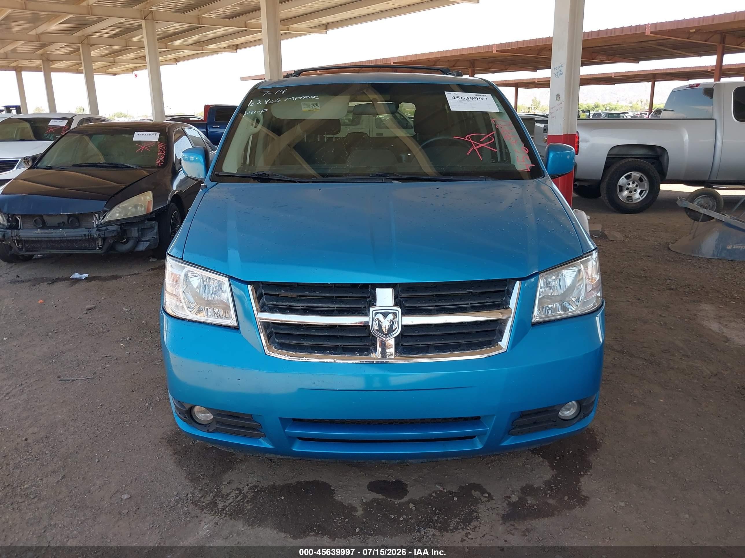 2008 Dodge Grand Caravan Sxt Blue vin: 2D8HN54P58R102406