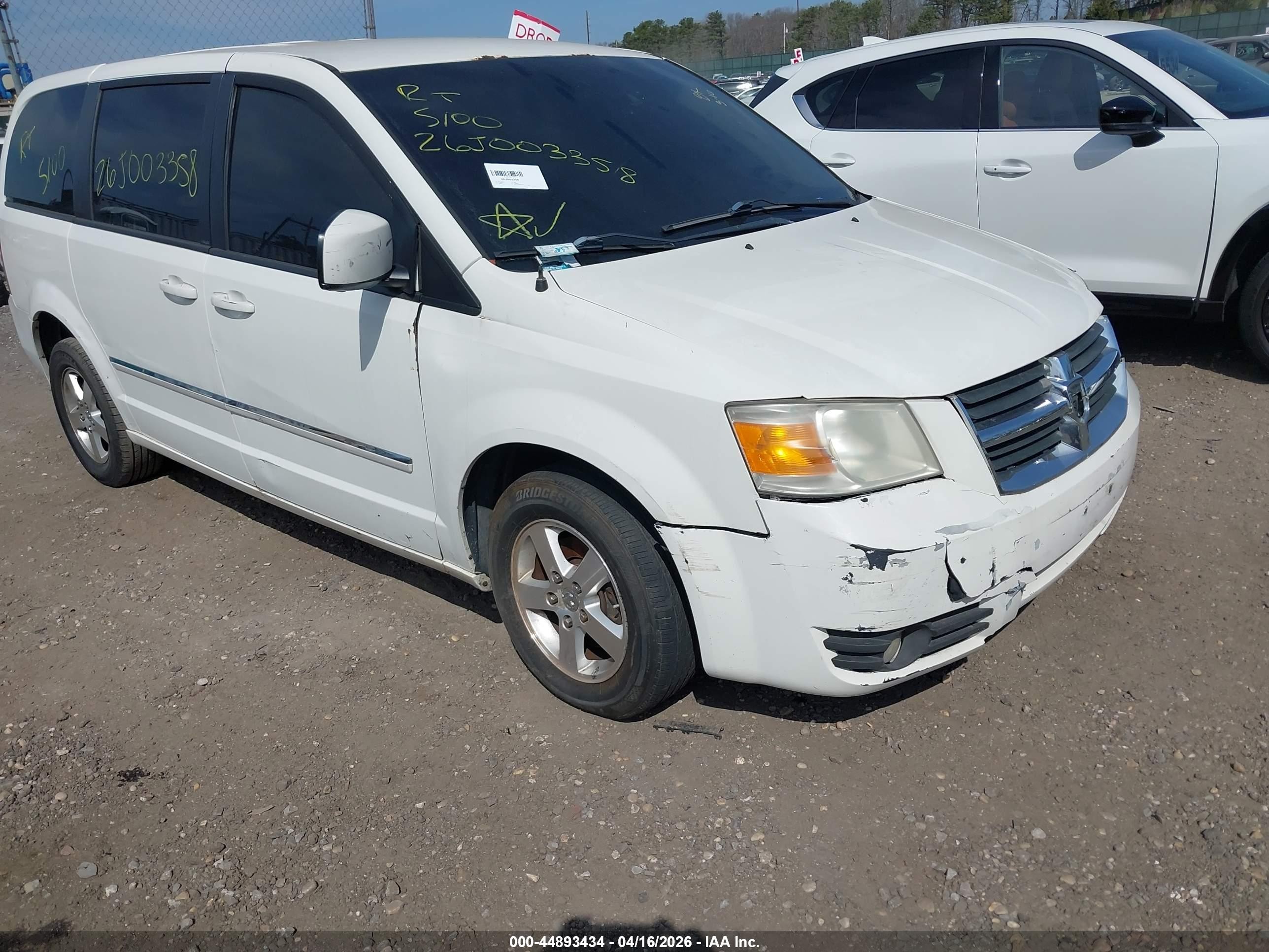 2008 Dodge Grand Caravan Sxt White vin: 2D8HN54P68R107176