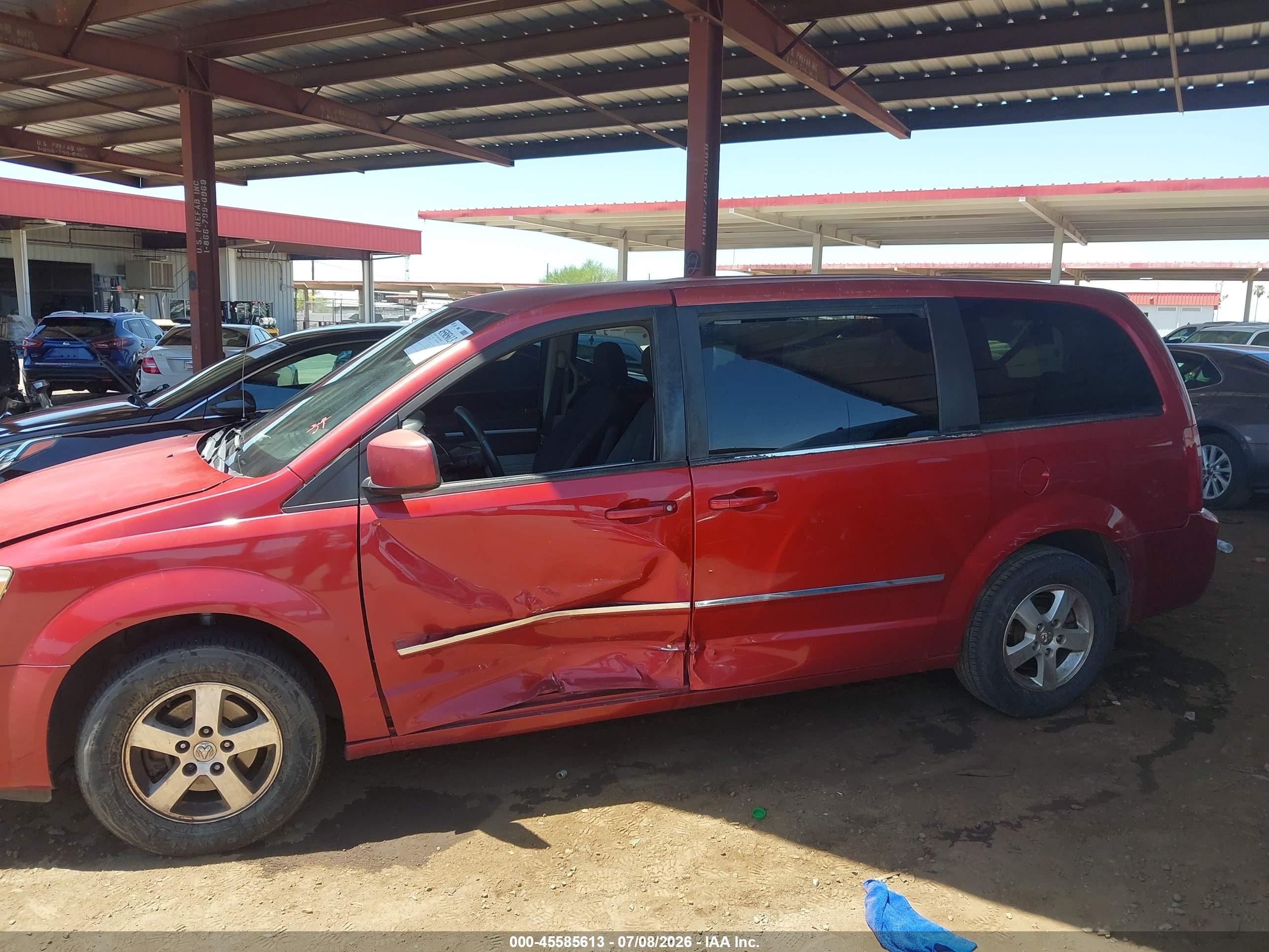 2008 Dodge Grand Caravan Sxt Red vin: 2D8HN54P78R655476