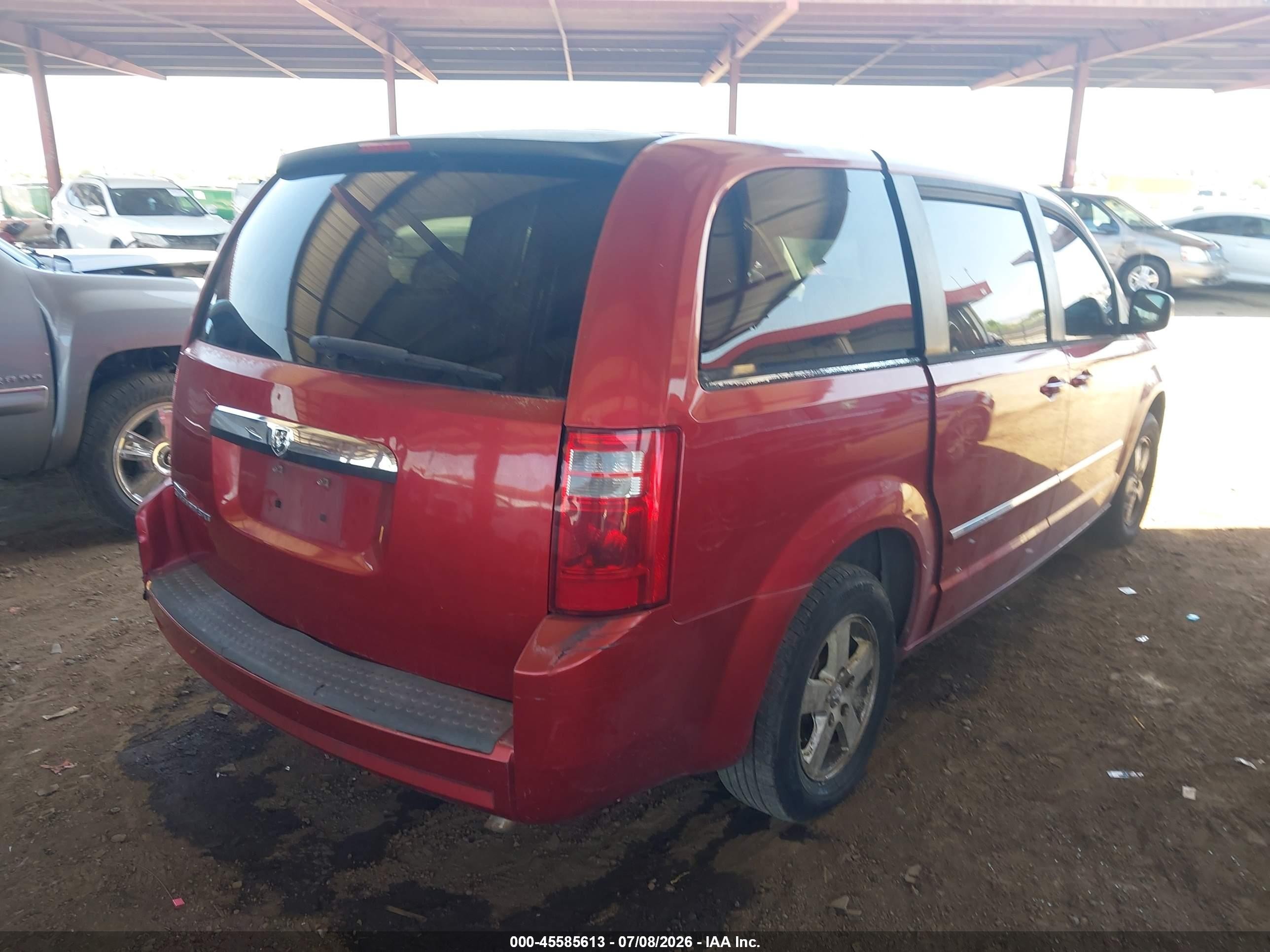 2008 Dodge Grand Caravan Sxt Red vin: 2D8HN54P78R655476