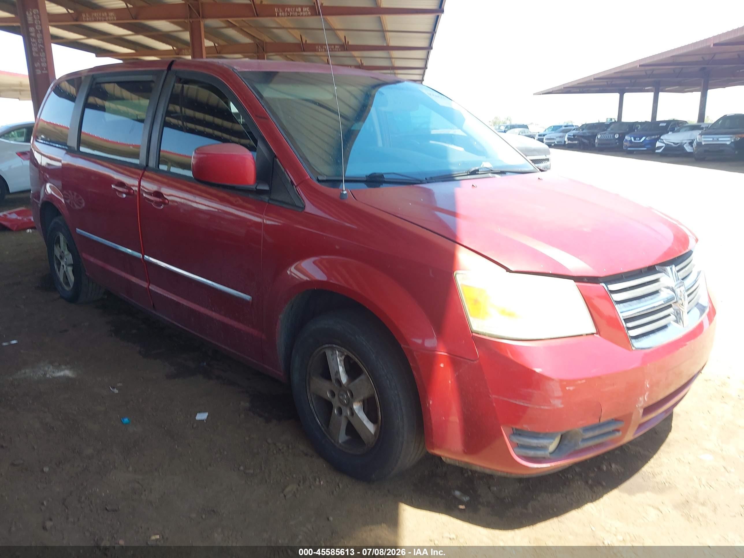 2008 Dodge Grand Caravan Sxt Red vin: 2D8HN54P78R655476
