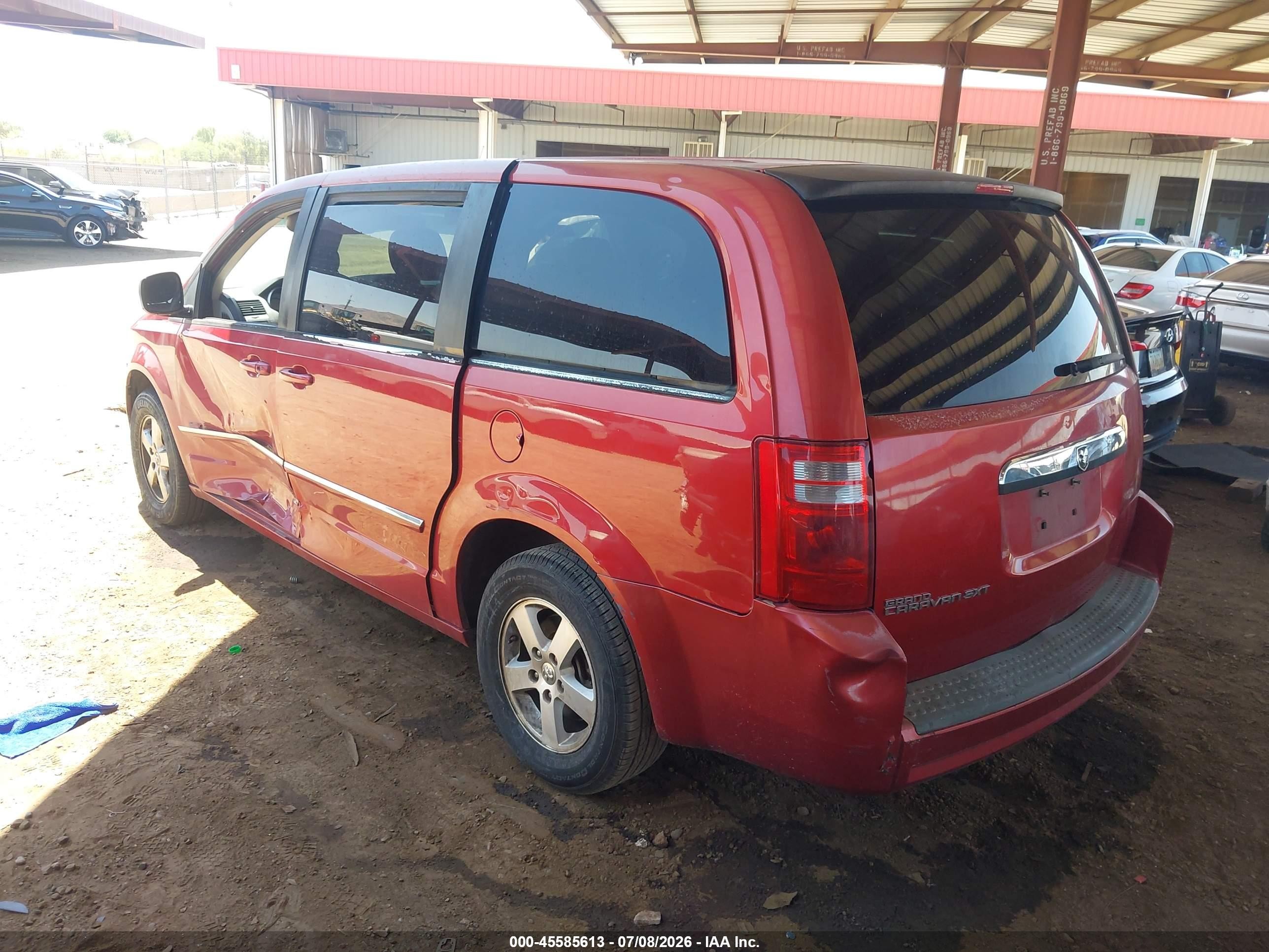 2008 Dodge Grand Caravan Sxt Red vin: 2D8HN54P78R655476