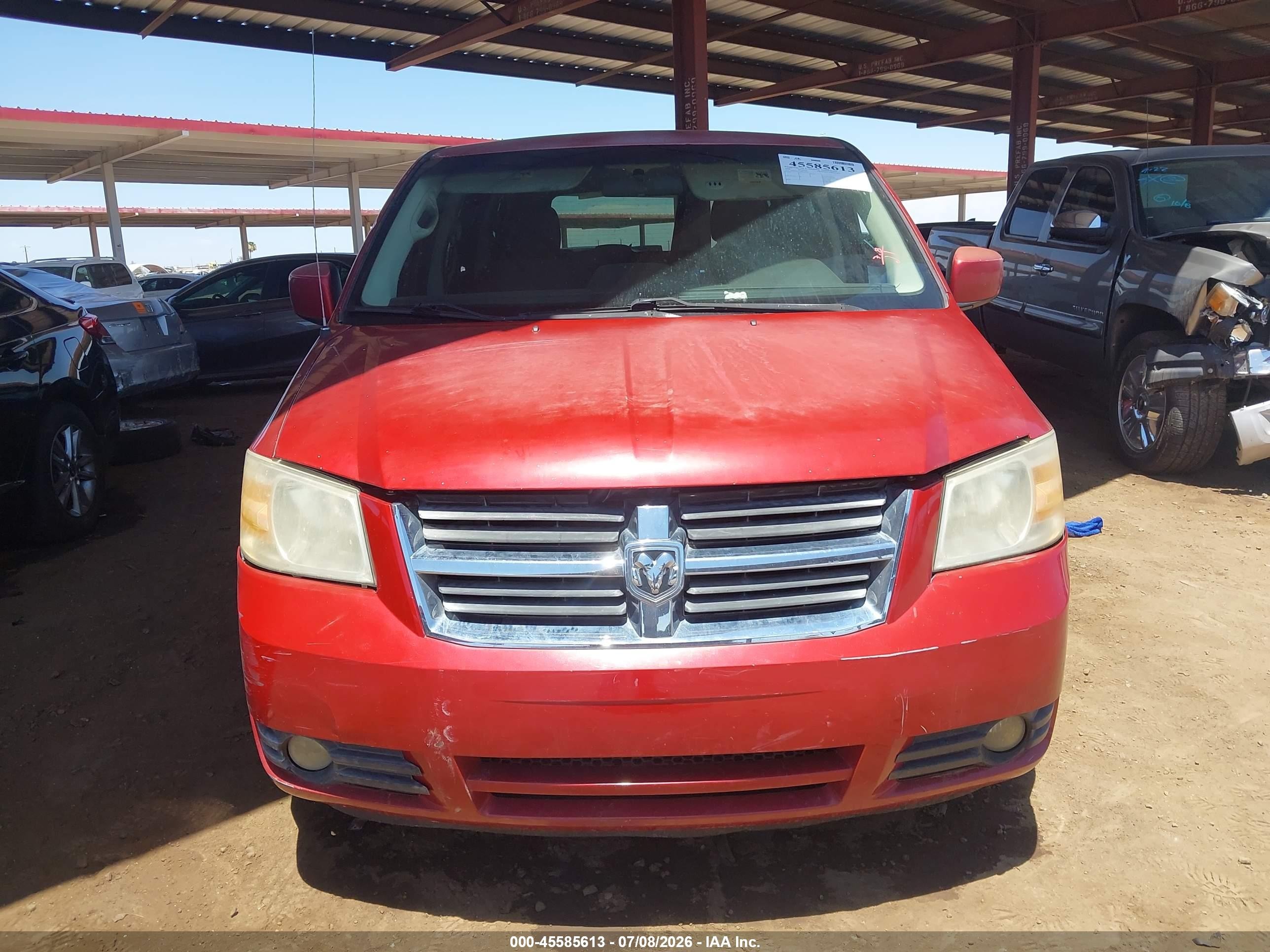 2008 Dodge Grand Caravan Sxt Red vin: 2D8HN54P78R655476