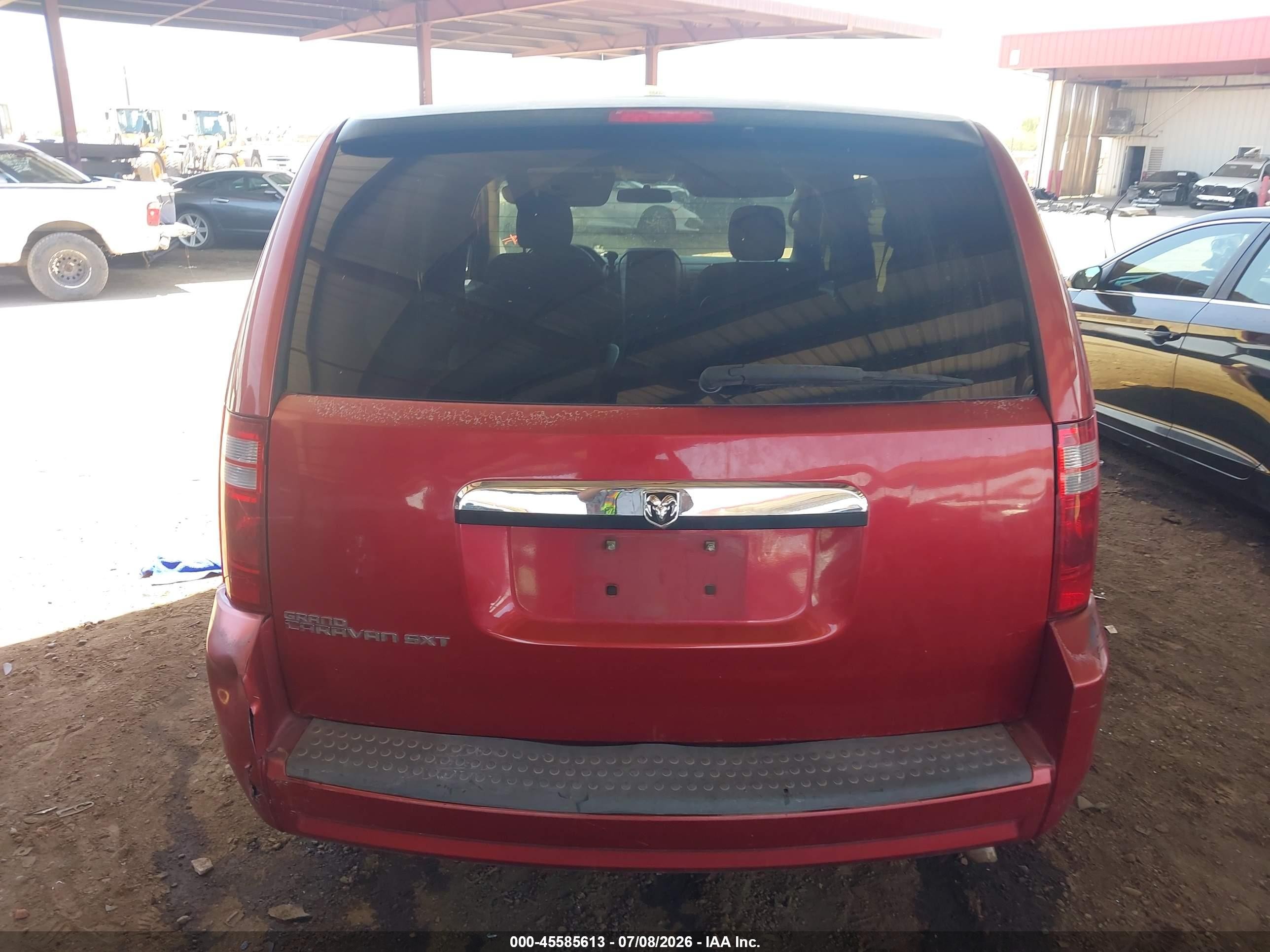 2008 Dodge Grand Caravan Sxt Red vin: 2D8HN54P78R655476