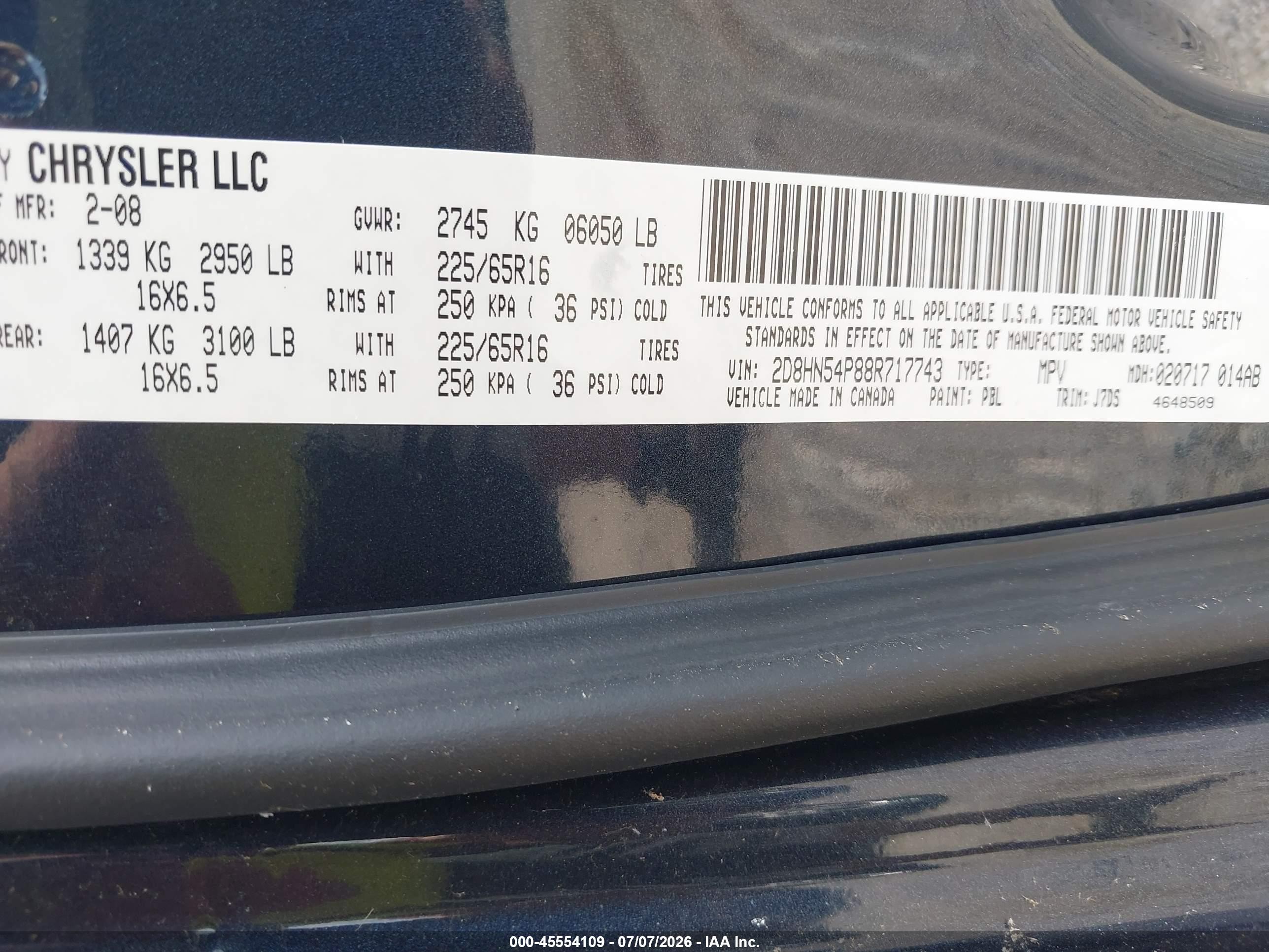 2008 Dodge Grand Caravan Sxt Синий vin: 2D8HN54P88R717743