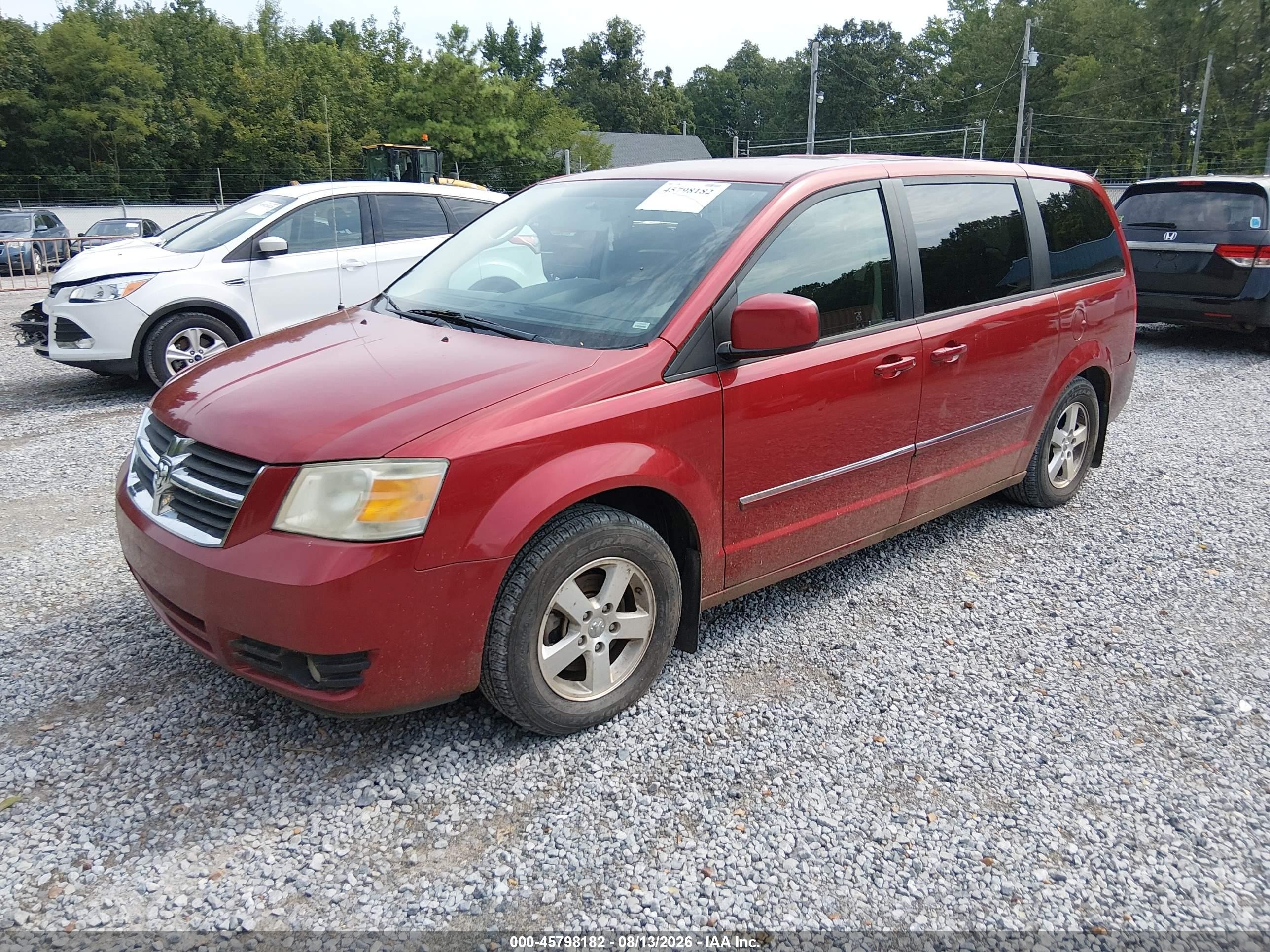 2008 Dodge Grand Caravan Sxt Red vin: 2D8HN54PX8R120447
