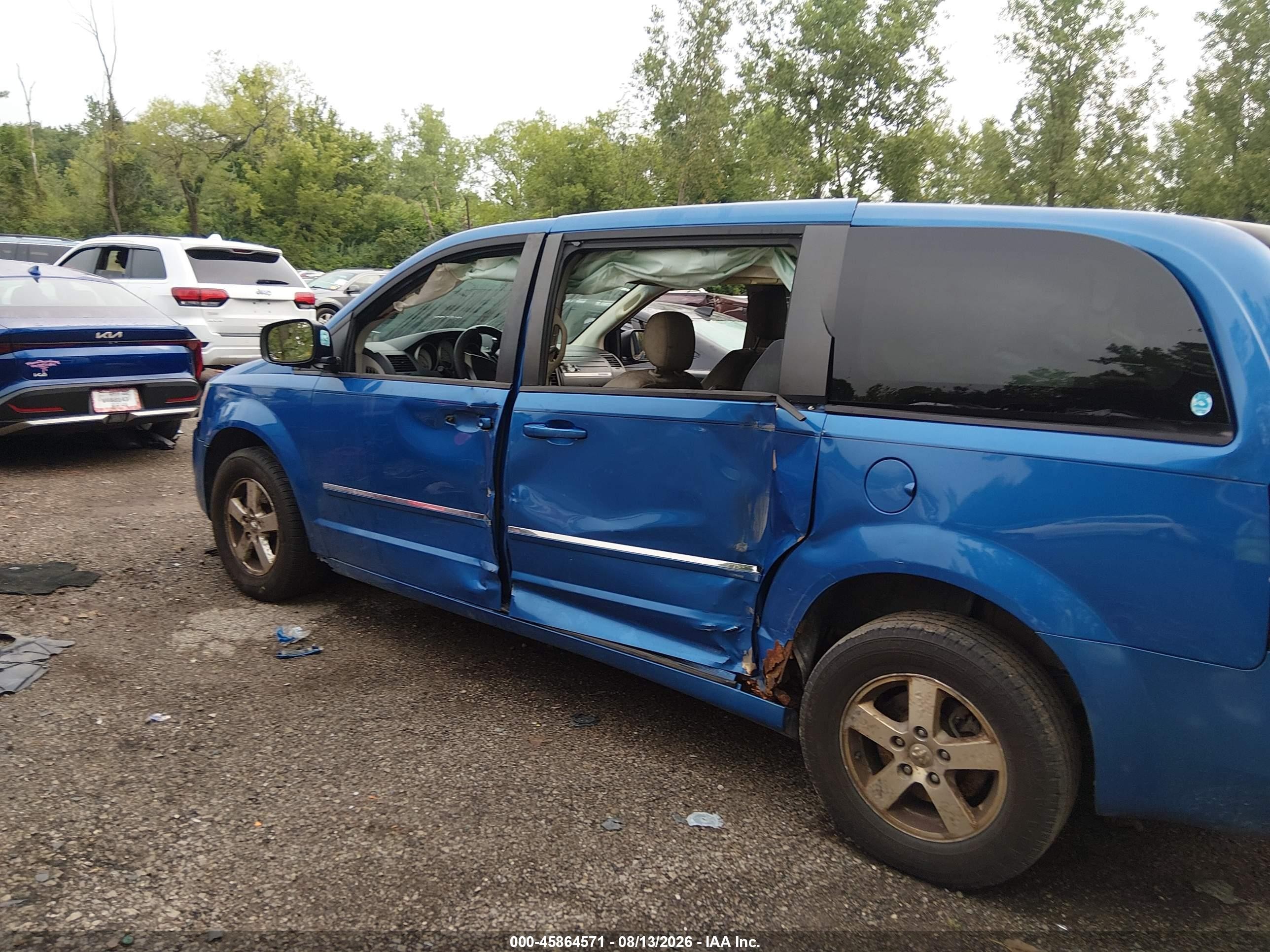2008 Dodge Grand Caravan Sxt Blue vin: 2D8HN54PX8R764630