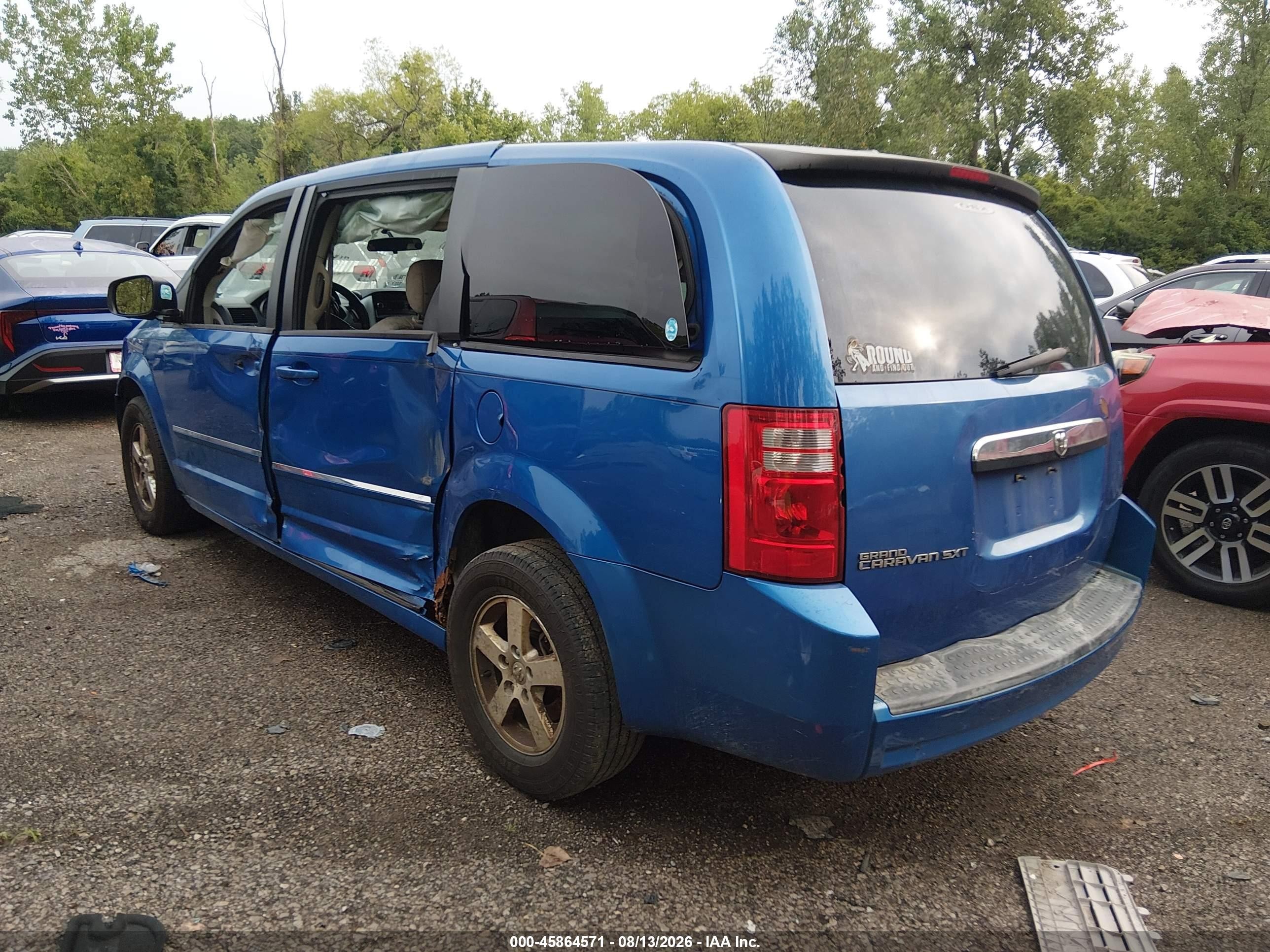 2008 Dodge Grand Caravan Sxt Blue vin: 2D8HN54PX8R764630
