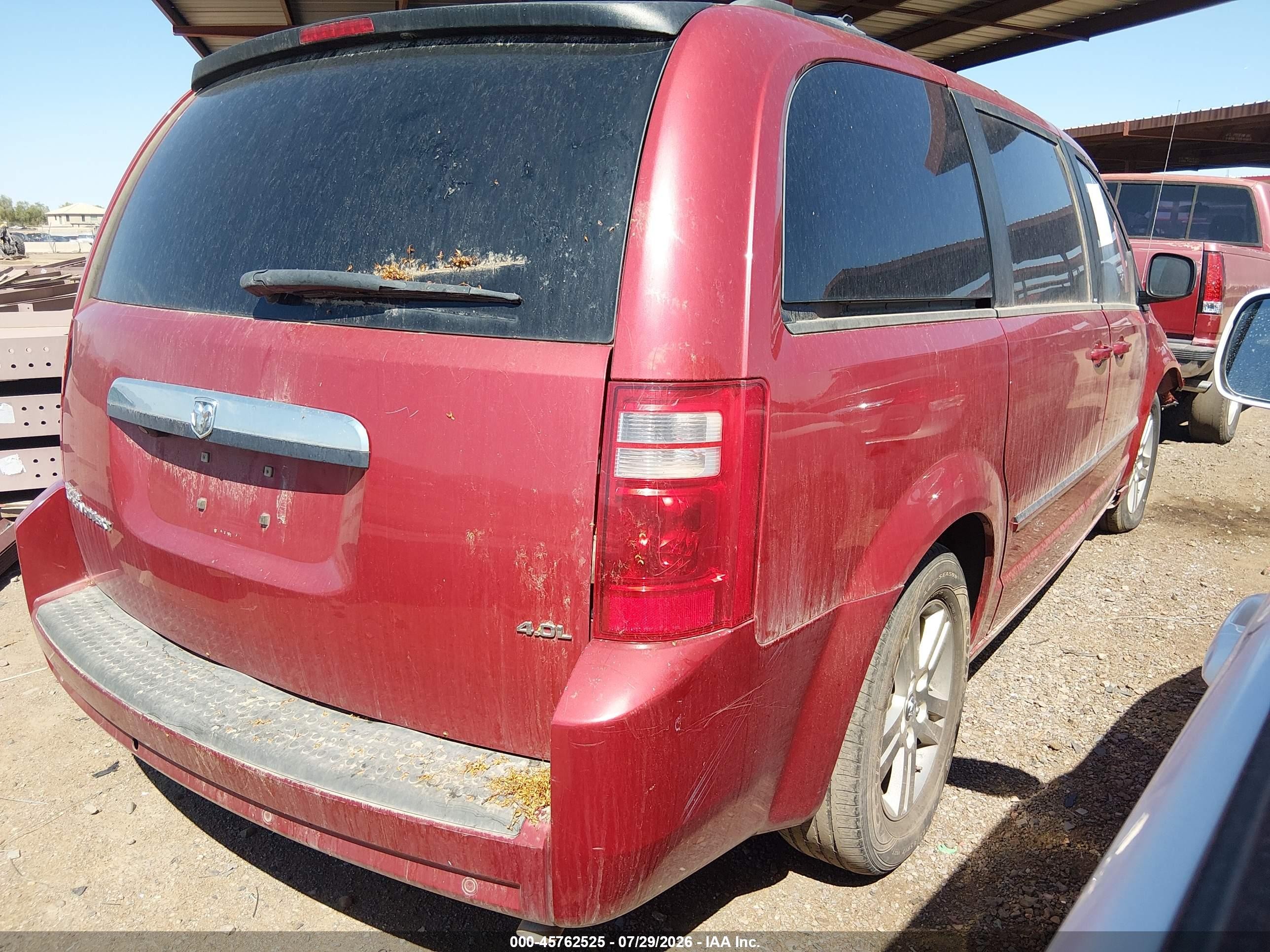 2008 Dodge Grand Caravan Sxt Burgundy vin: 2D8HN54X18R140585