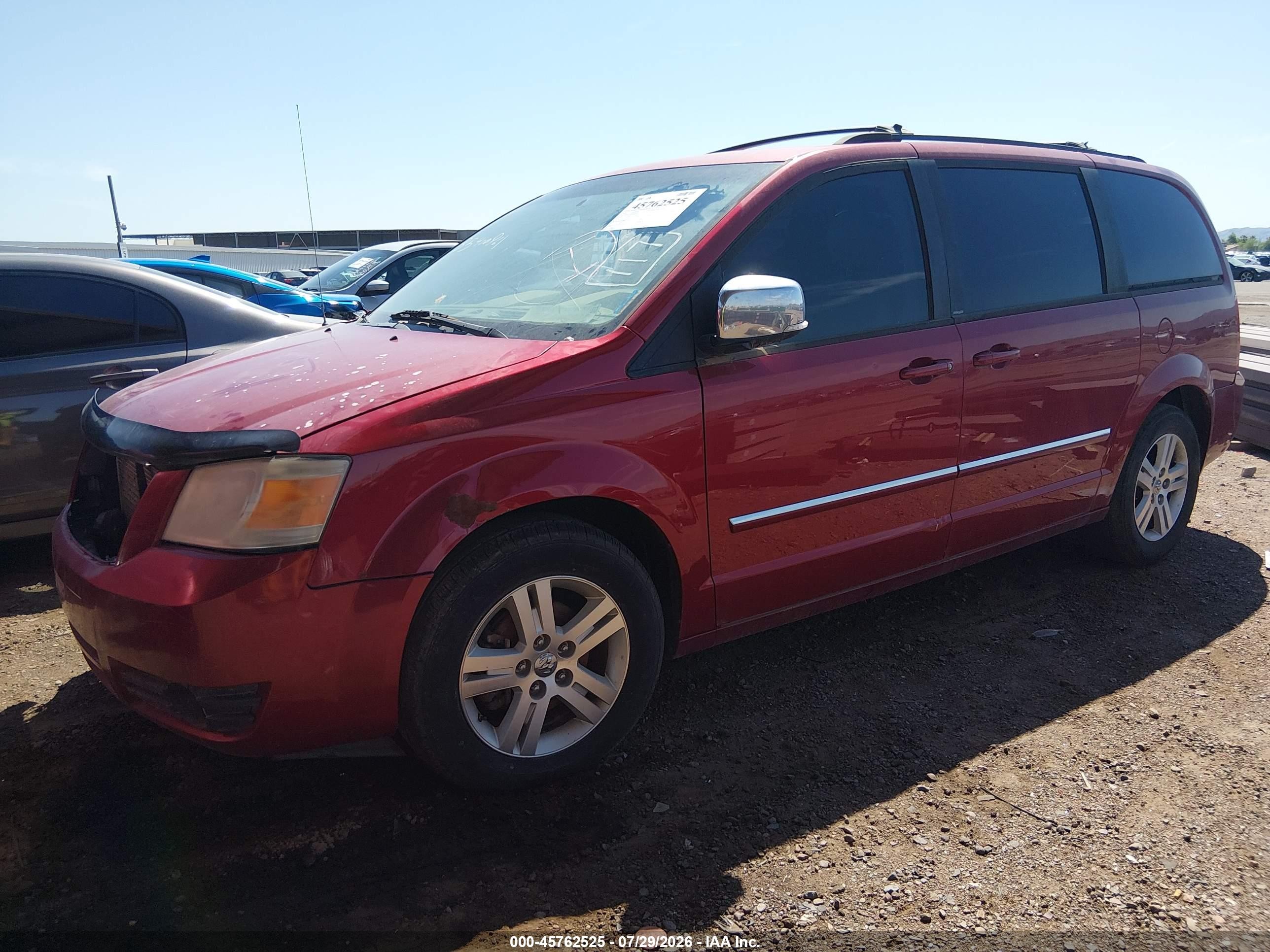 2008 Dodge Grand Caravan Sxt Burgundy vin: 2D8HN54X18R140585