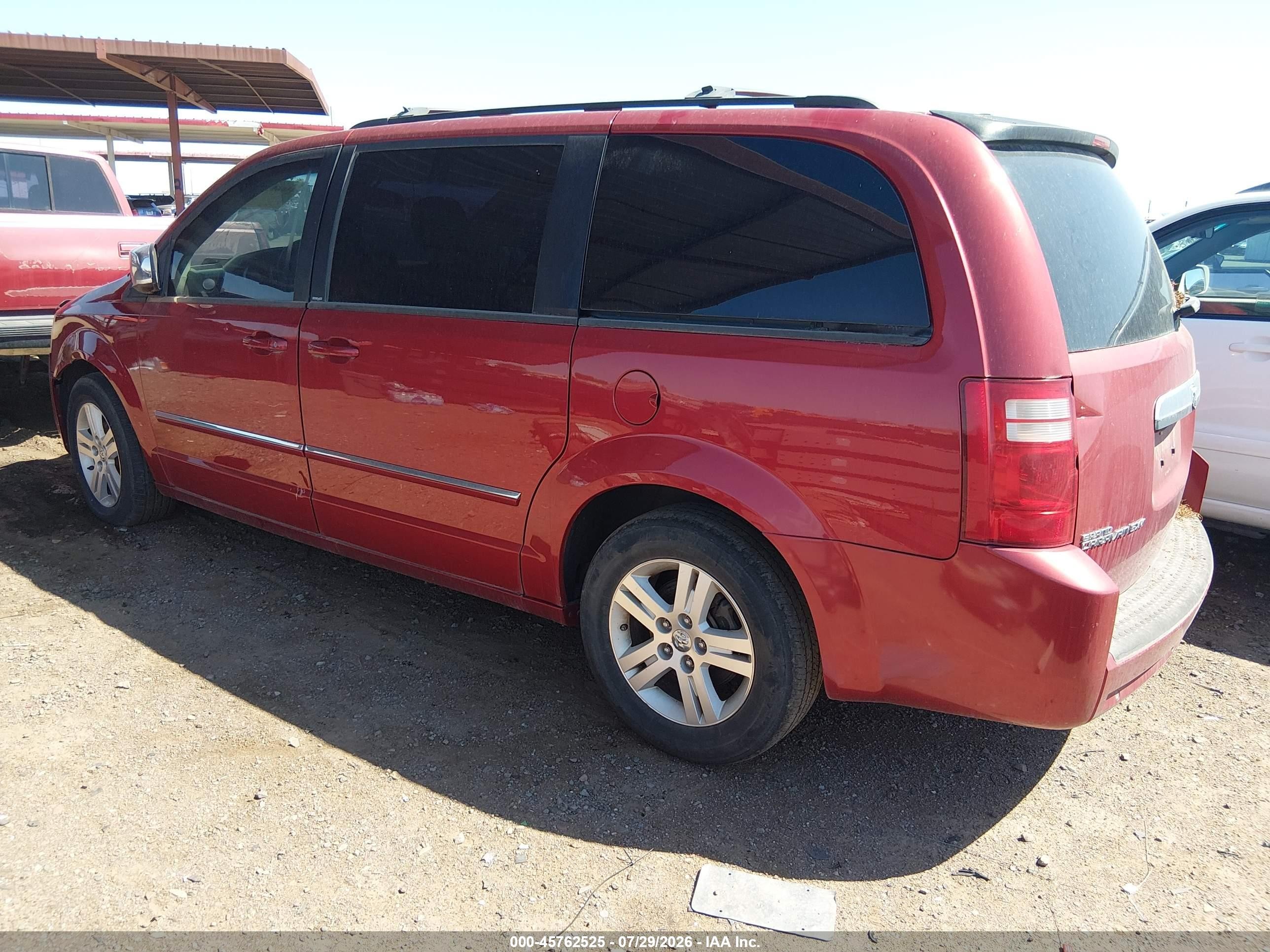 2008 Dodge Grand Caravan Sxt Burgundy vin: 2D8HN54X18R140585