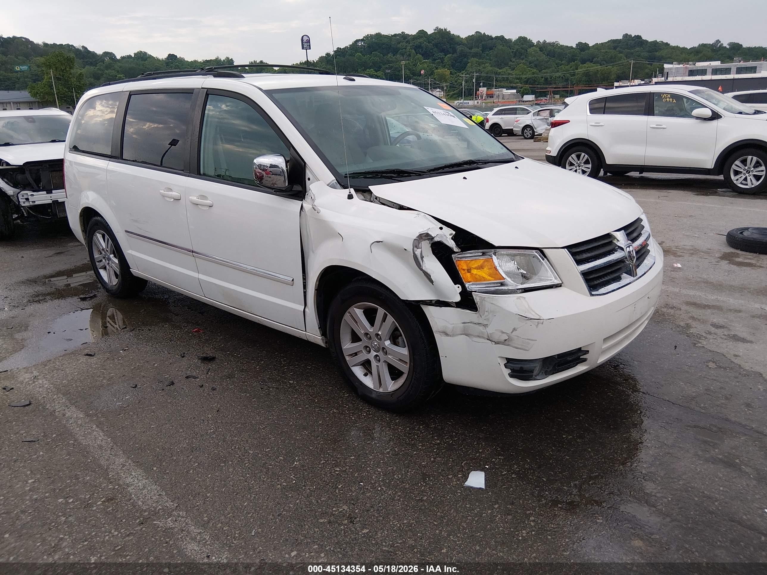 2008 Dodge Grand Caravan Sxt White vin: 2D8HN54X38R723580