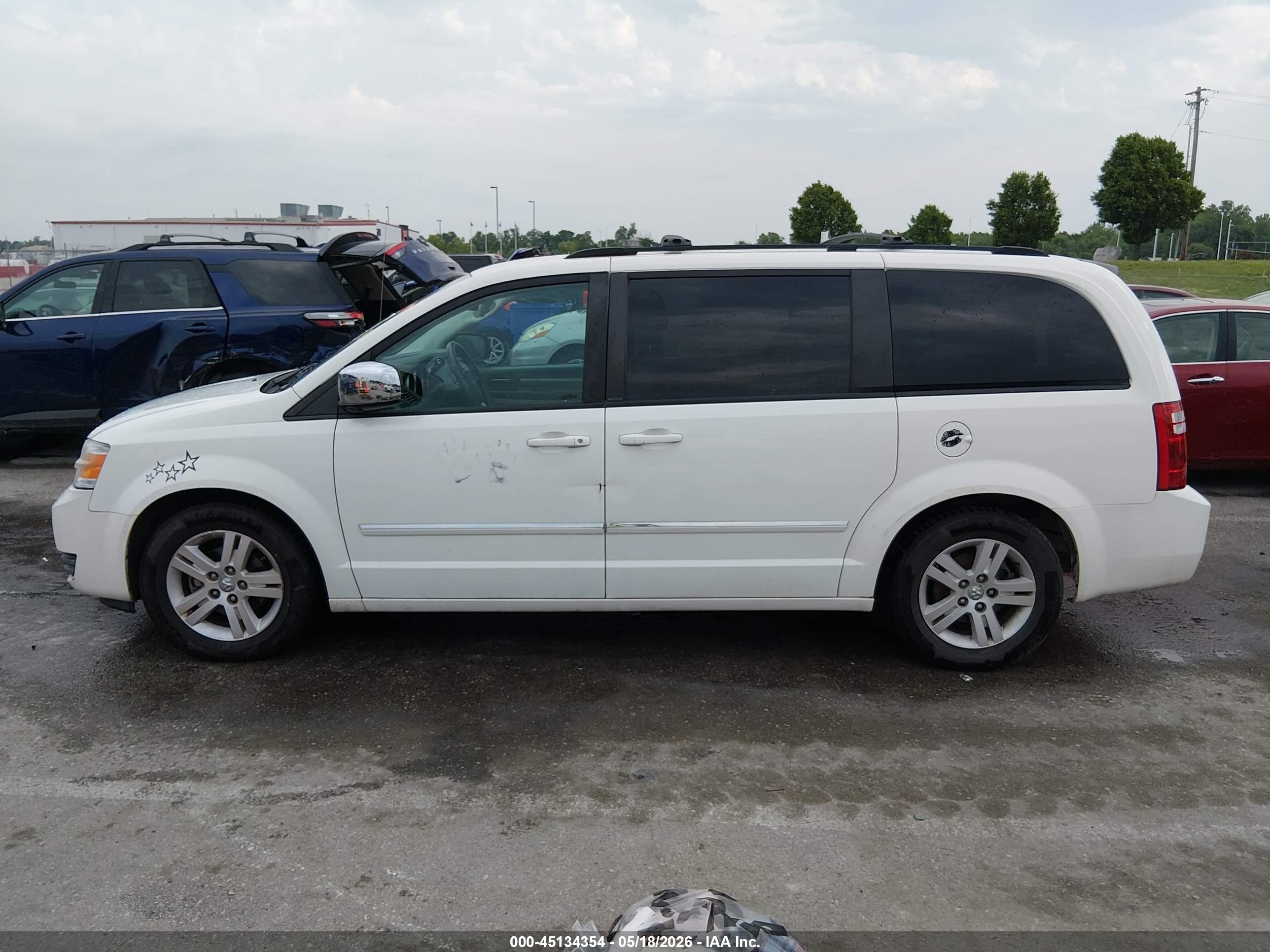 2008 Dodge Grand Caravan Sxt White vin: 2D8HN54X38R723580