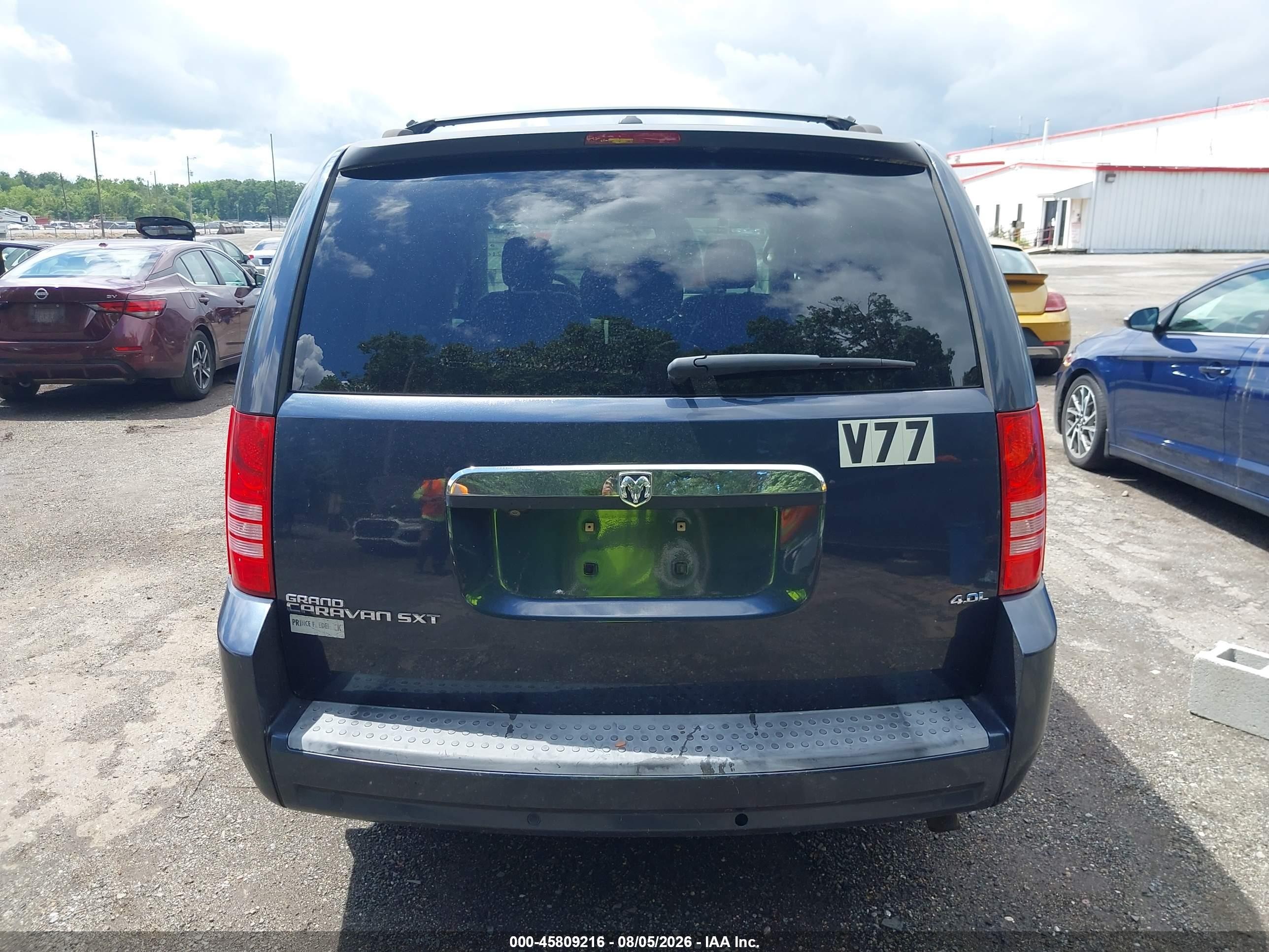 2008 Dodge Grand Caravan Sxt Blue vin: 2D8HN54X48R614240