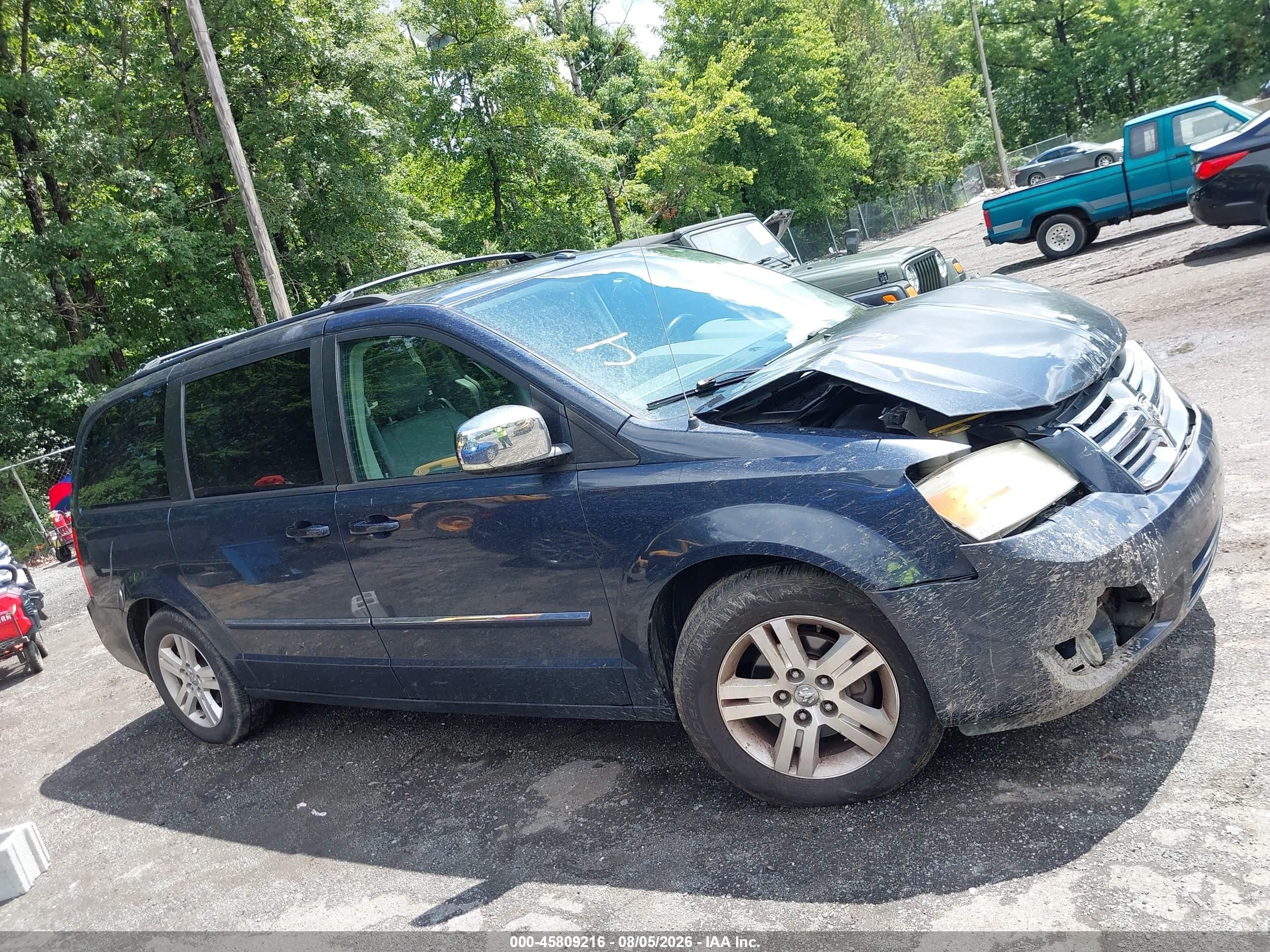 2008 Dodge Grand Caravan Sxt Blue vin: 2D8HN54X48R614240