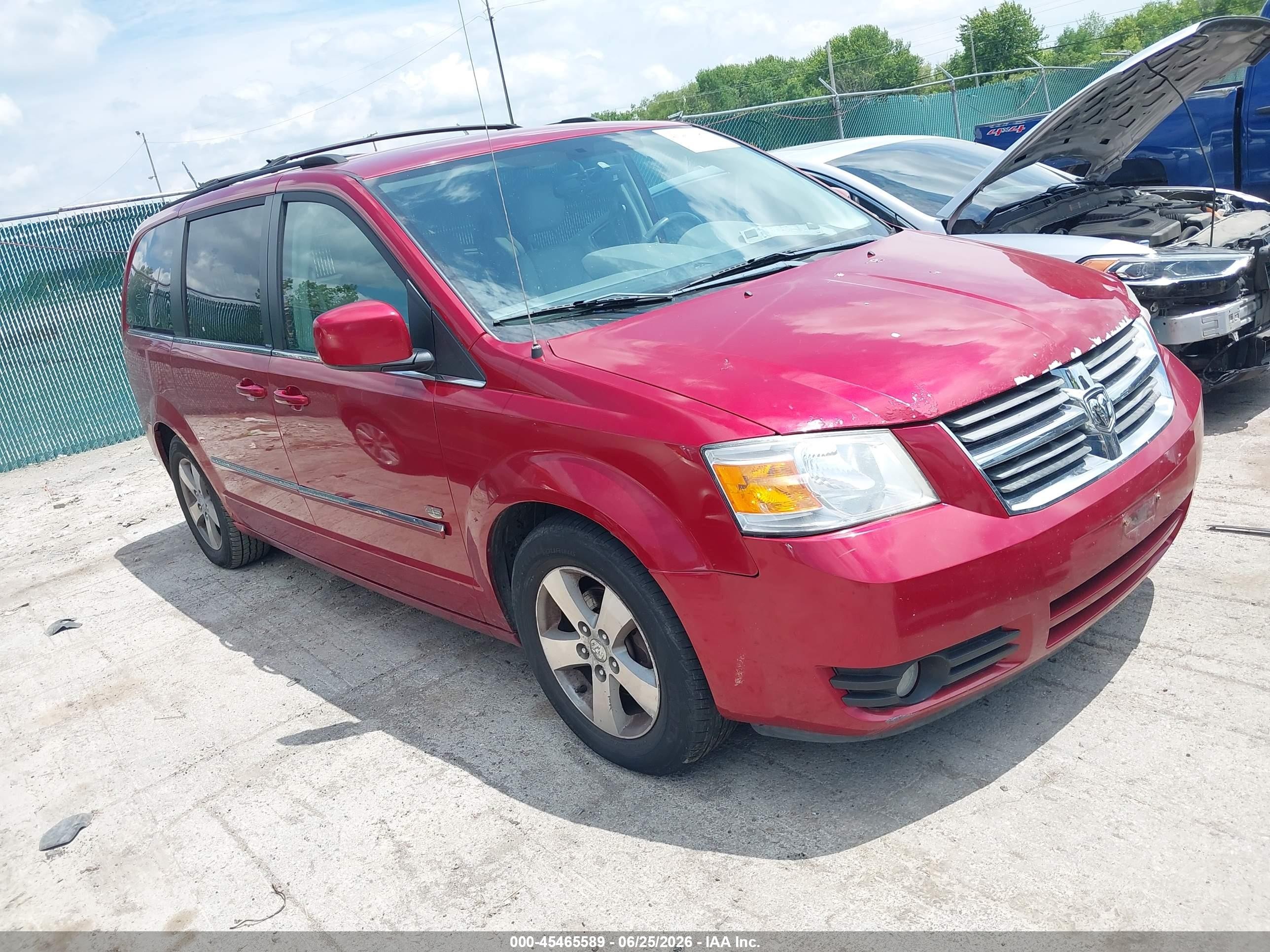 2009 Dodge Grand Caravan Sxt Red vin: 2D8HN54X79R672814