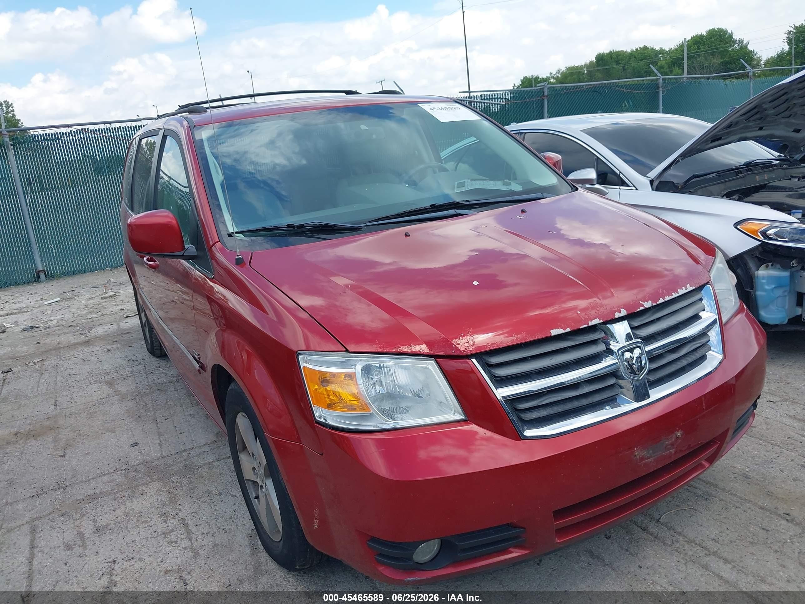 2009 Dodge Grand Caravan Sxt Red vin: 2D8HN54X79R672814