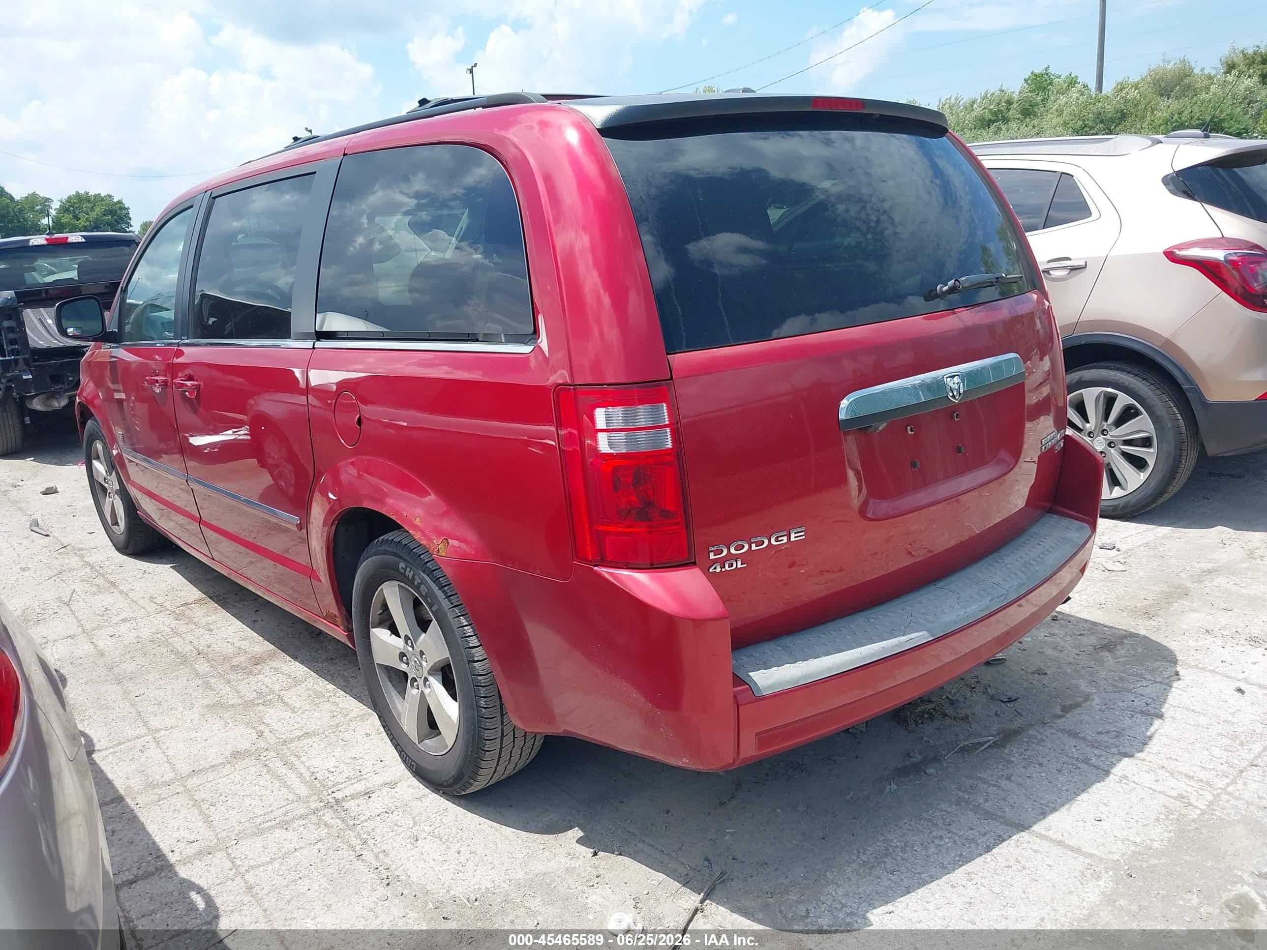 2009 Dodge Grand Caravan Sxt Red vin: 2D8HN54X79R672814