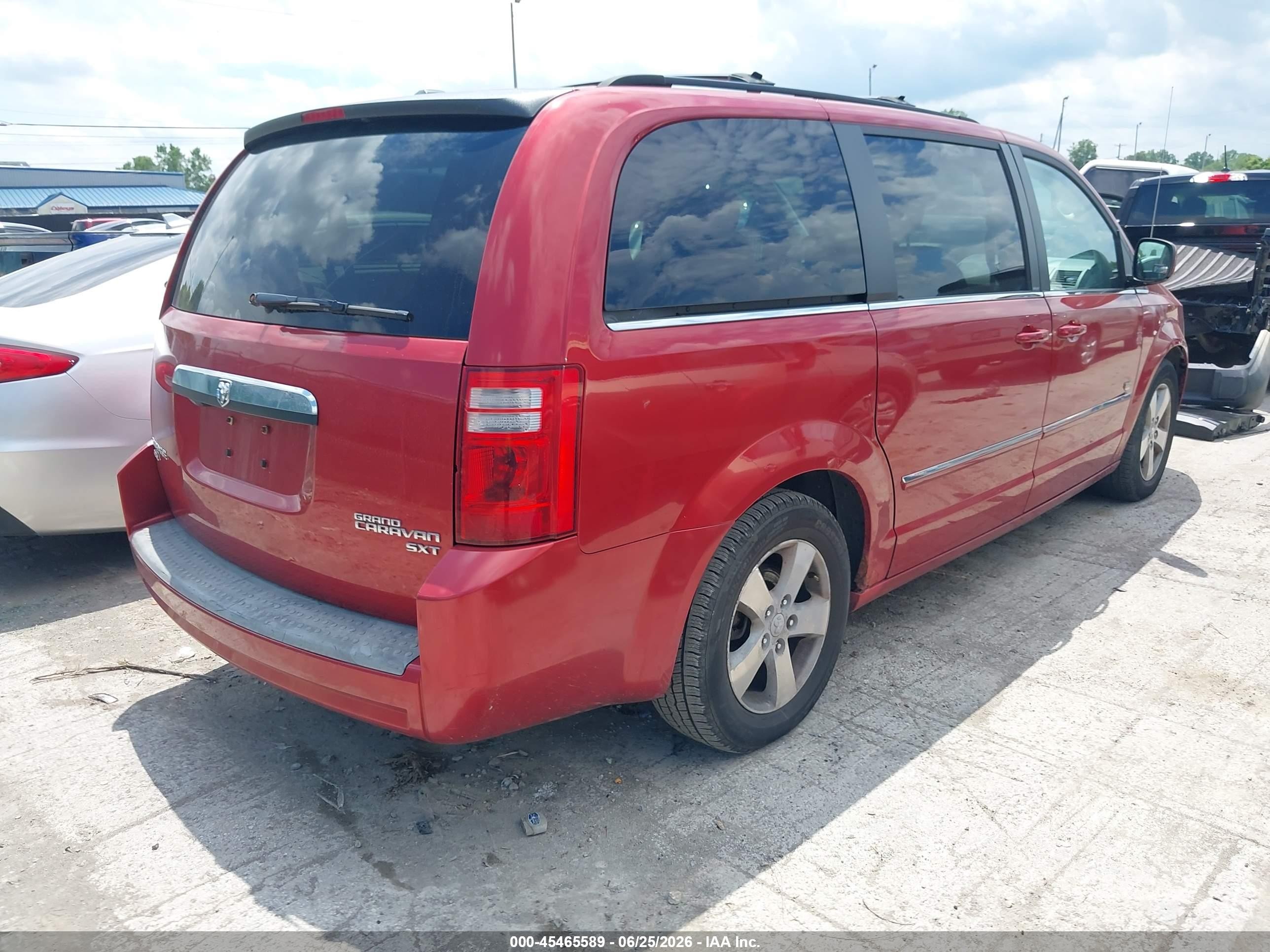 2009 Dodge Grand Caravan Sxt Red vin: 2D8HN54X79R672814