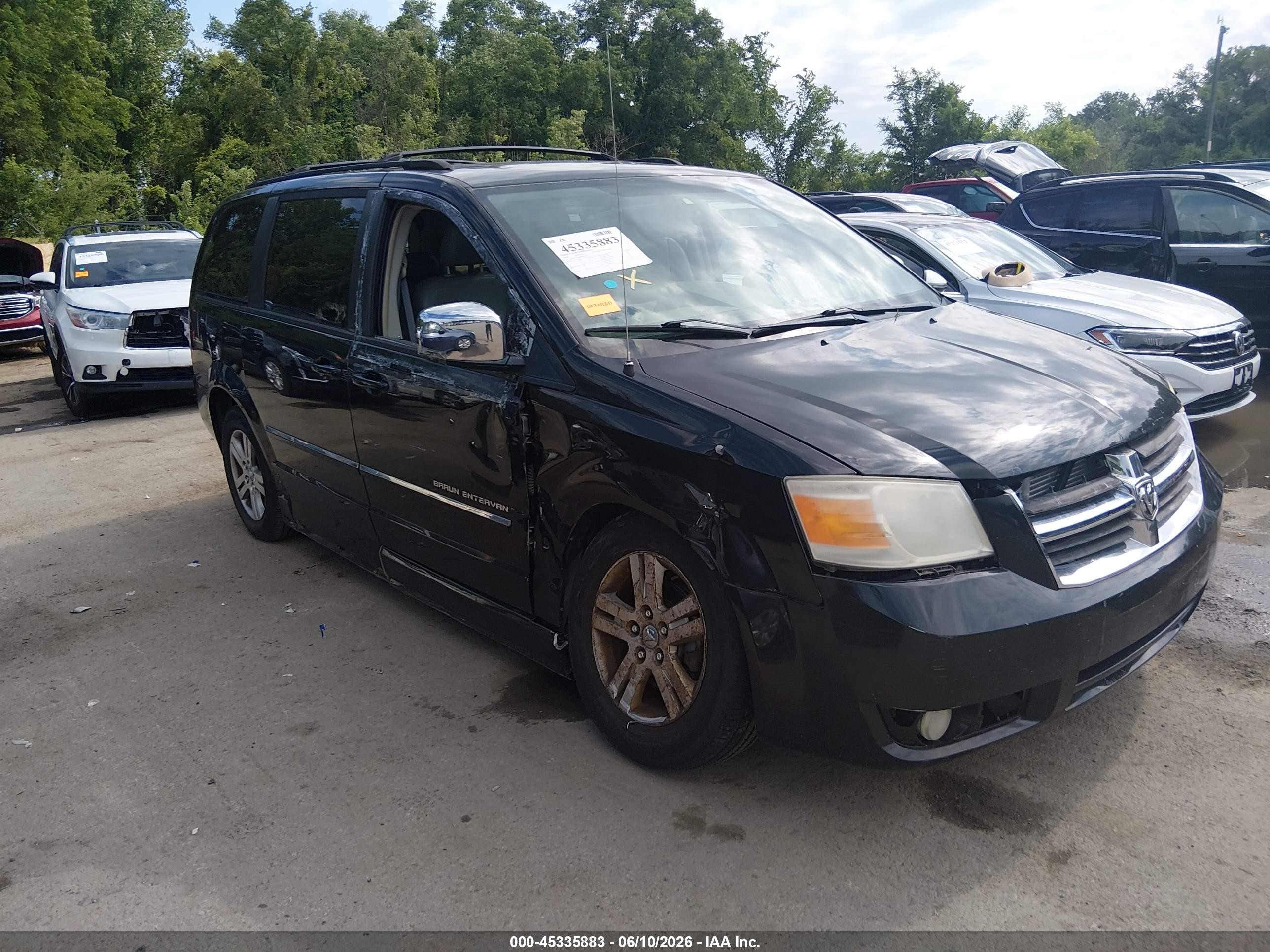 2008 Dodge Grand Caravan Sxt Black vin: 2D8HN54X98R809234