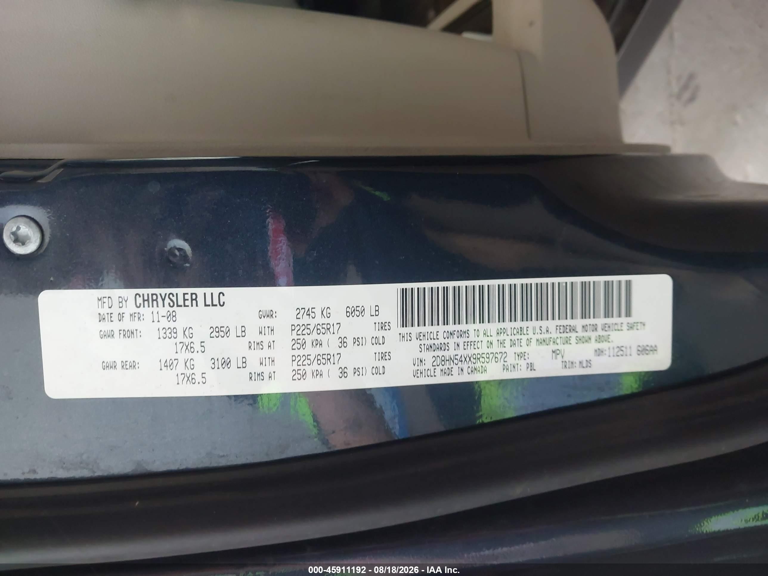 2009 Dodge Grand Caravan Sxt Синий vin: 2D8HN54XX9R597672