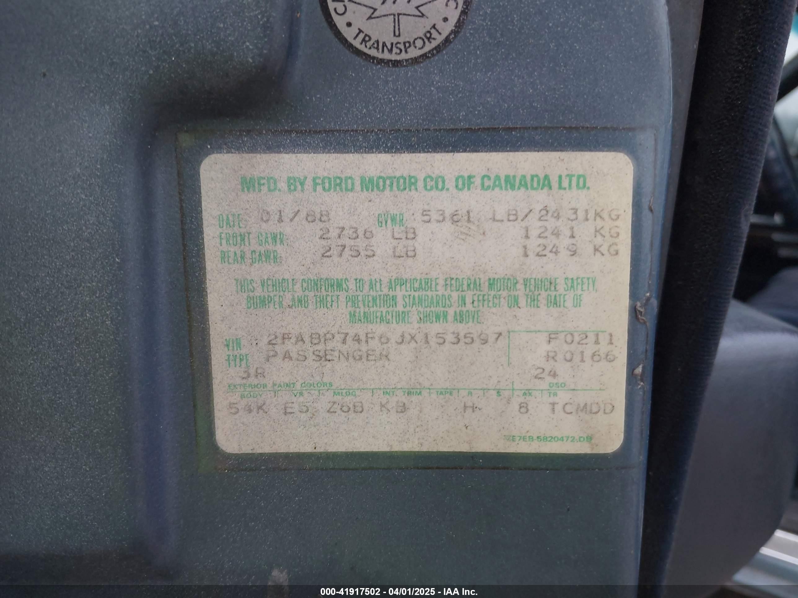 1988 Ford Crown Victoria Lx Blue vin: 2FABP74F6JX153597
