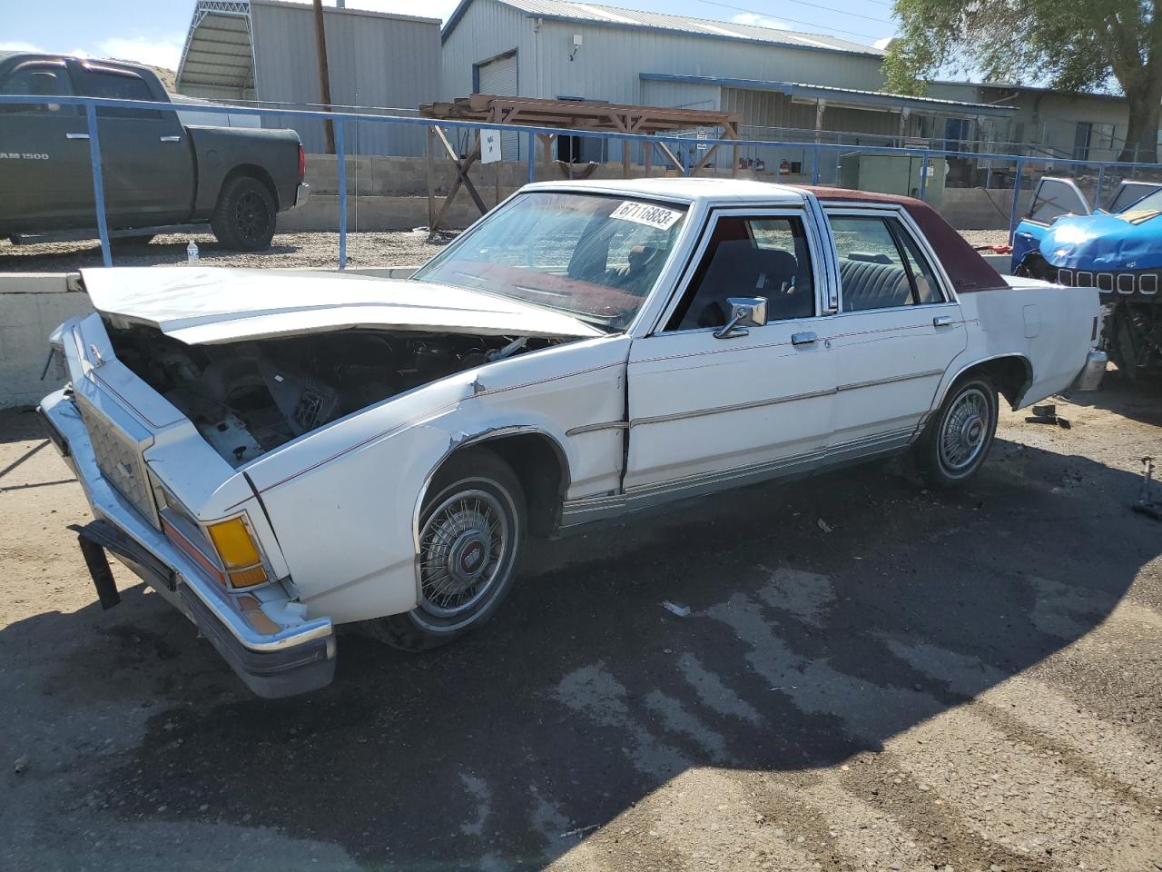 1987 Ford Crown Victoria Lx White vin: 2FABP74FXHX142872