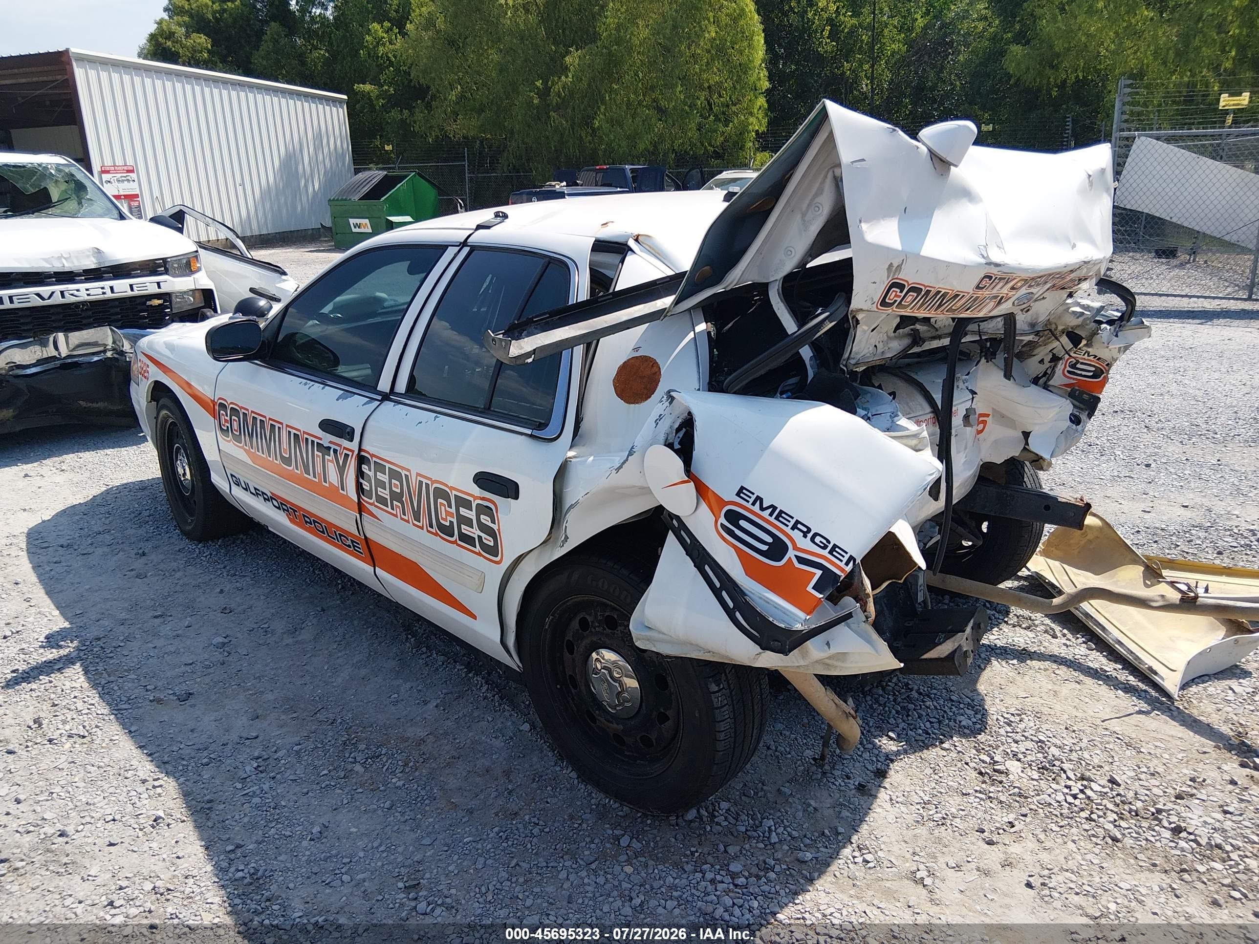 2011 Ford Crown Victoria Police Interceptor White vin: 2FABP7BV4BX105978