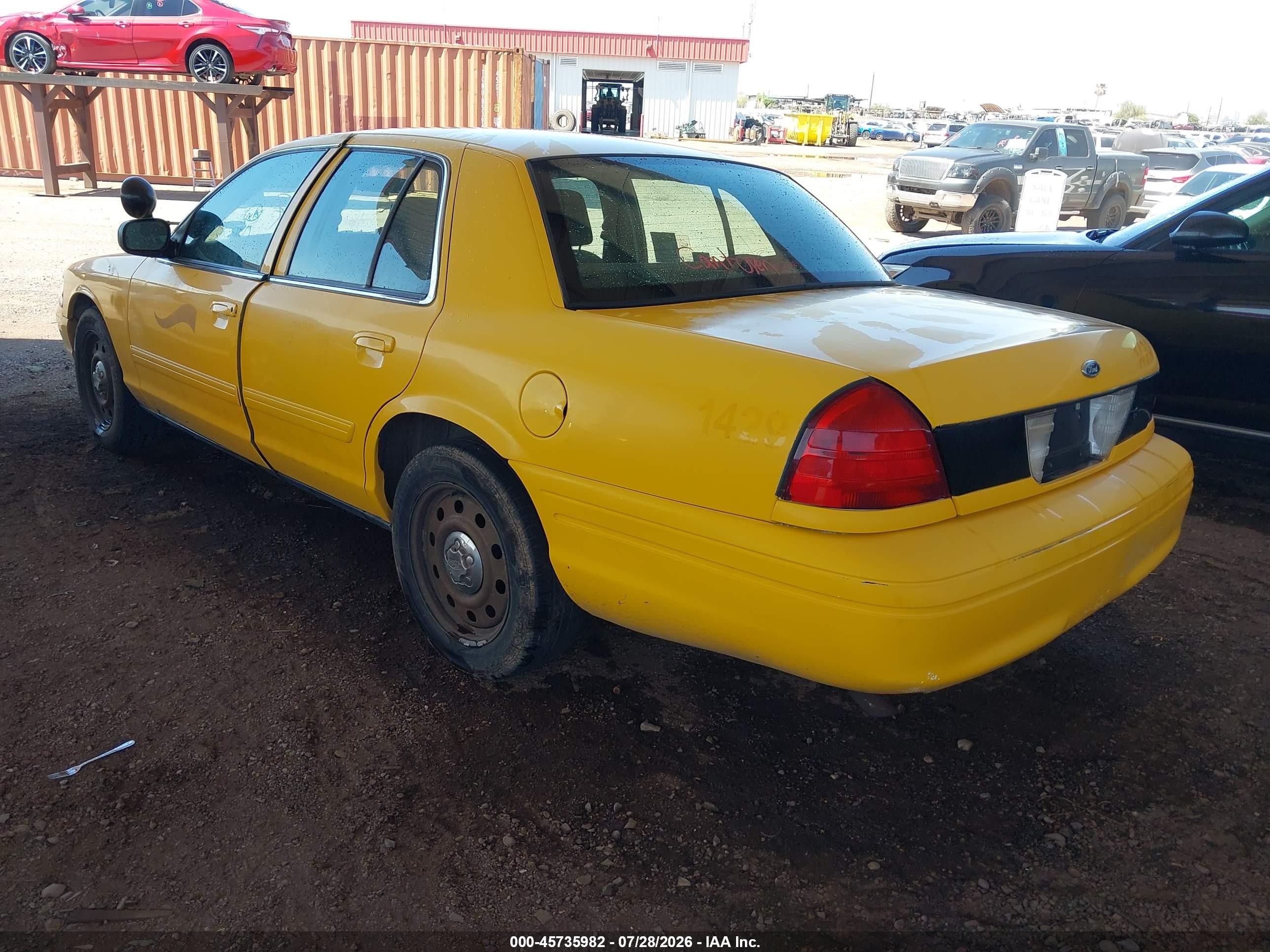 2010 Ford Crown Victoria Police/police Interceptor Yellow vin: 2FABP7BV7AX125706