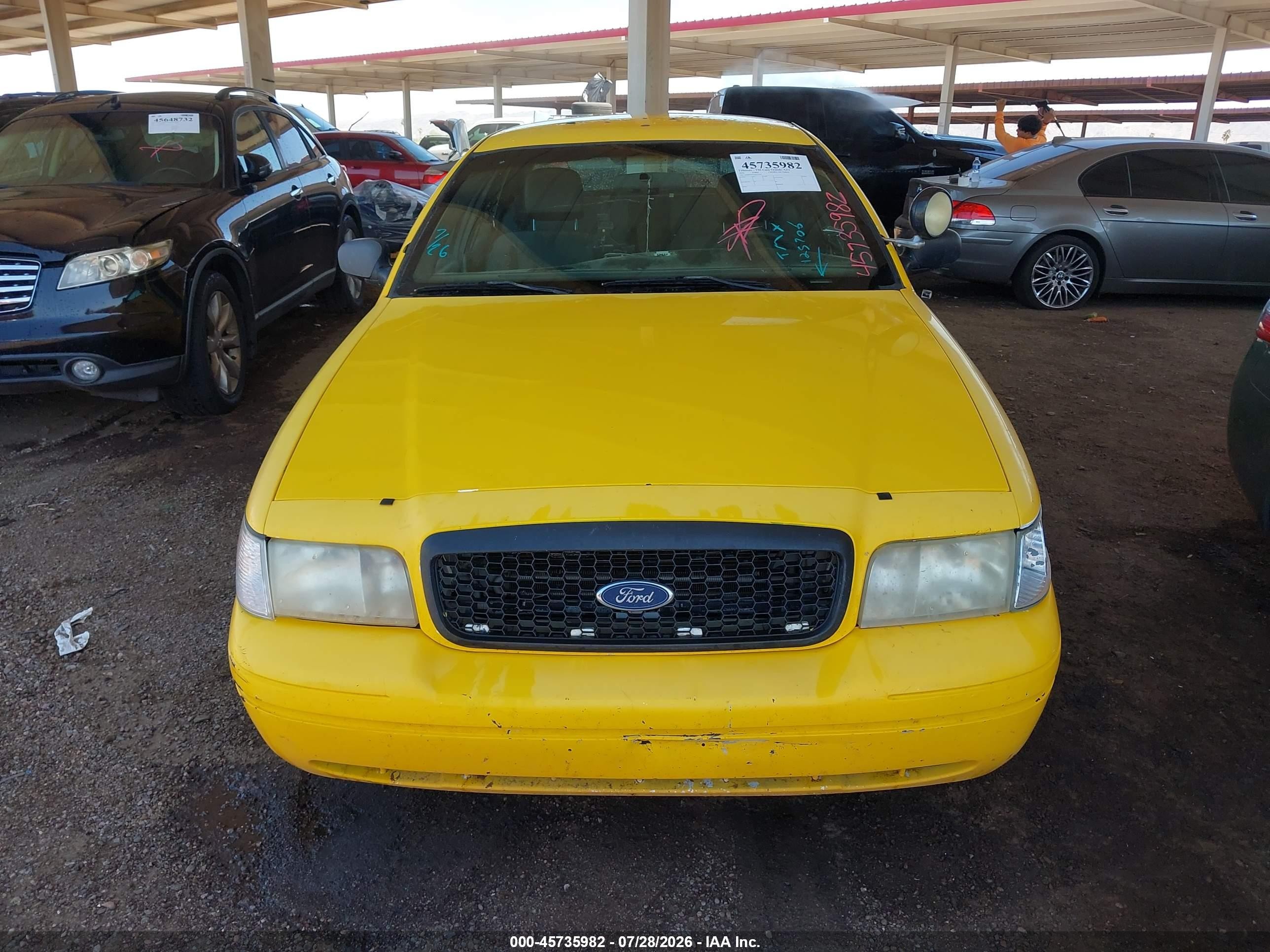 2010 Ford Crown Victoria Police/police Interceptor Yellow vin: 2FABP7BV7AX125706