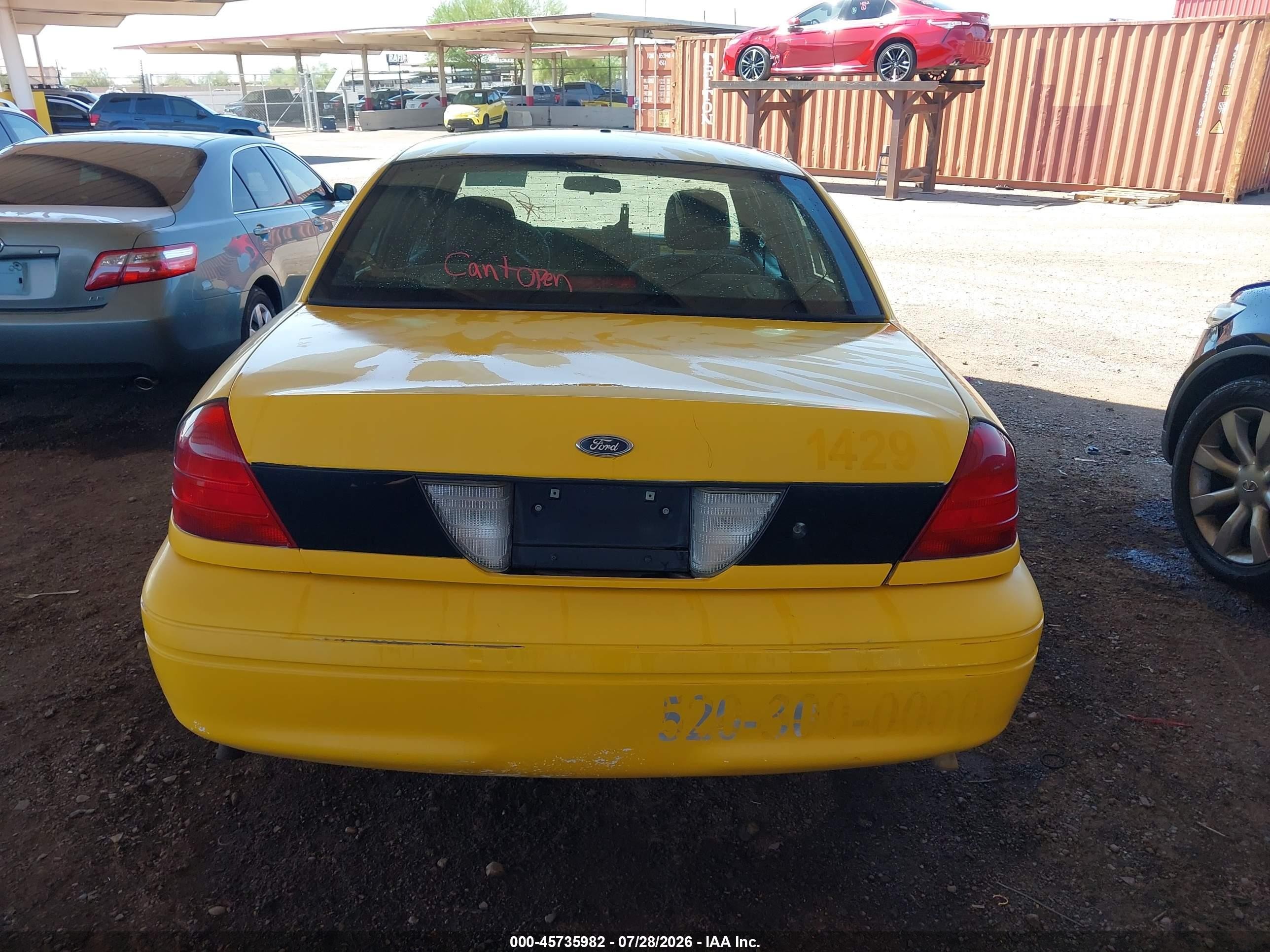 2010 Ford Crown Victoria Police/police Interceptor Yellow vin: 2FABP7BV7AX125706