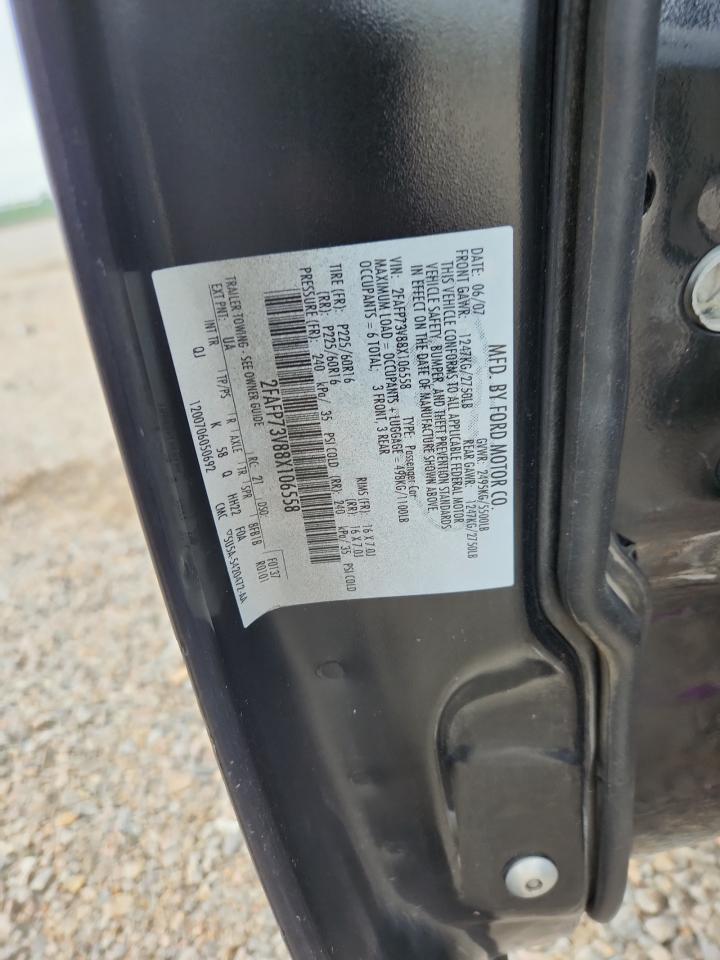 2008 Ford Crown Victoria Black vin: 2FAFP73V88X106558