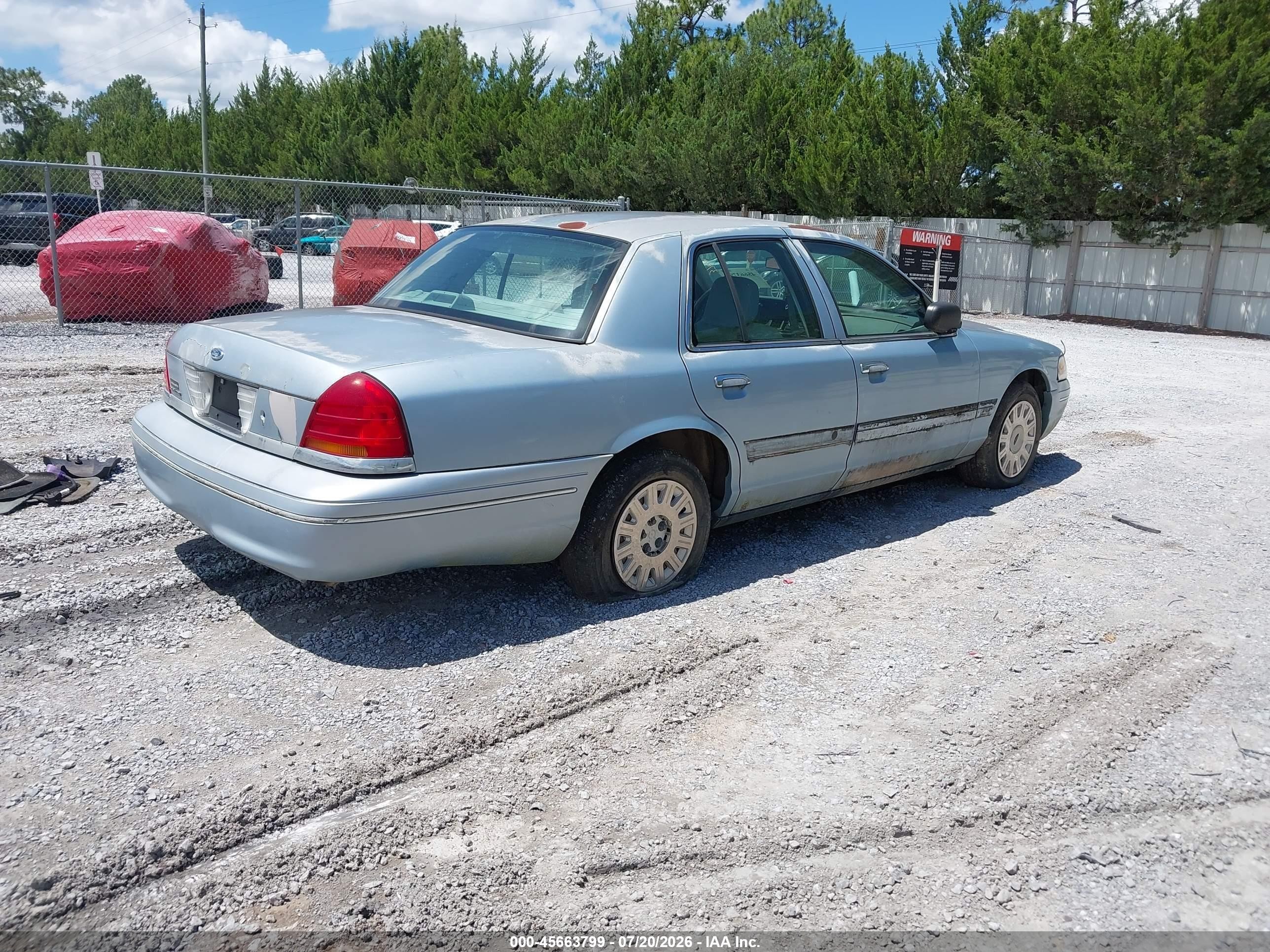 2003 Ford Crown Victoria Standard Light Blue vin: 2FAFP73WX3X182607