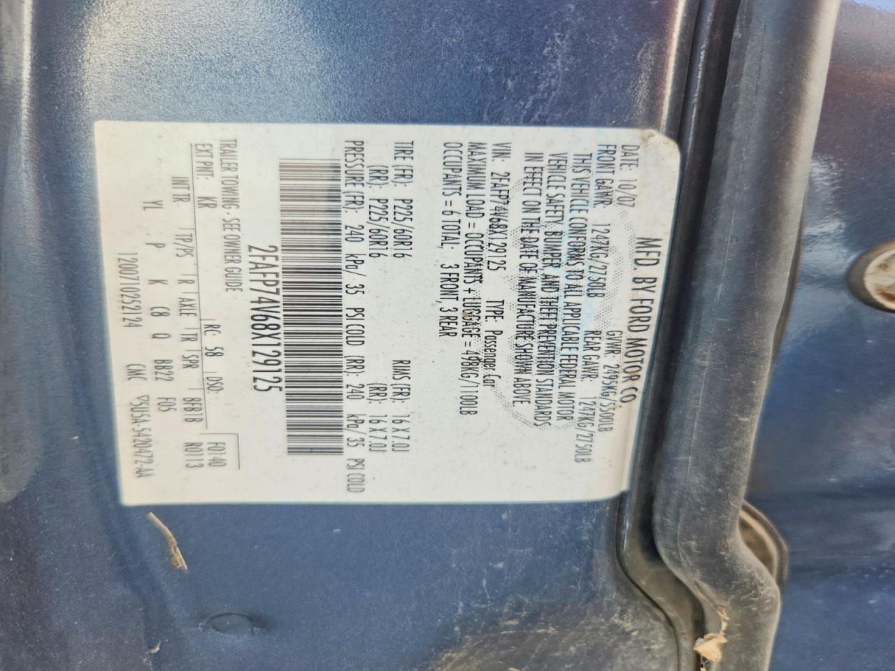 2008 Ford Crown Victoria Lx Blue vin: 2FAFP74V68X129125