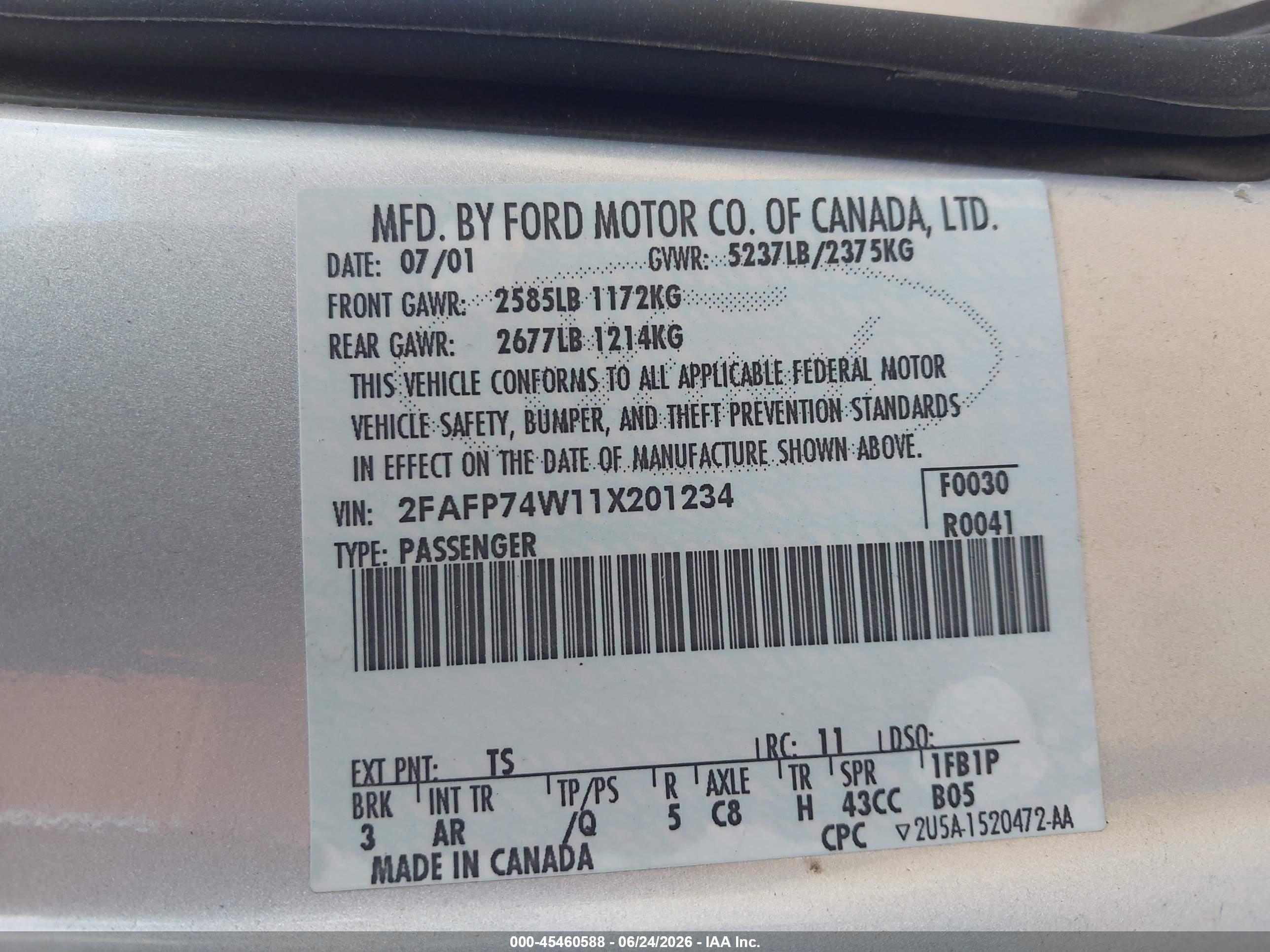 2001 Ford Crown Victoria Lx Silver vin: 2FAFP74W11X201234