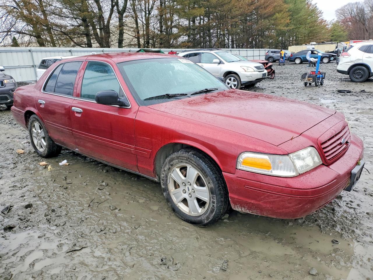 2003 Ford Crown Victoria Lx Red vin: 2FAFP74W23X191414