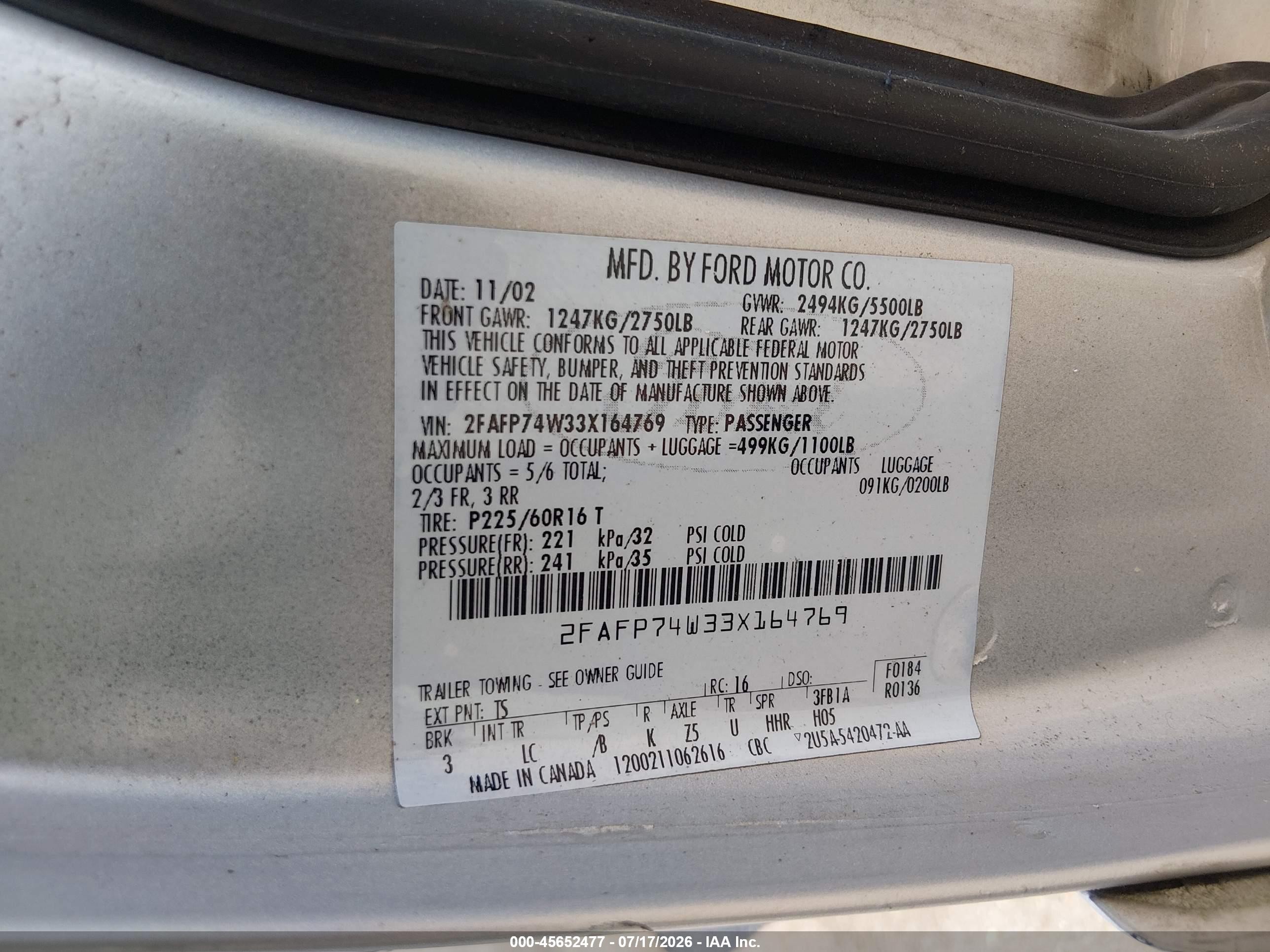 2003 Ford Crown Victoria Lx Gray vin: 2FAFP74W33X164769