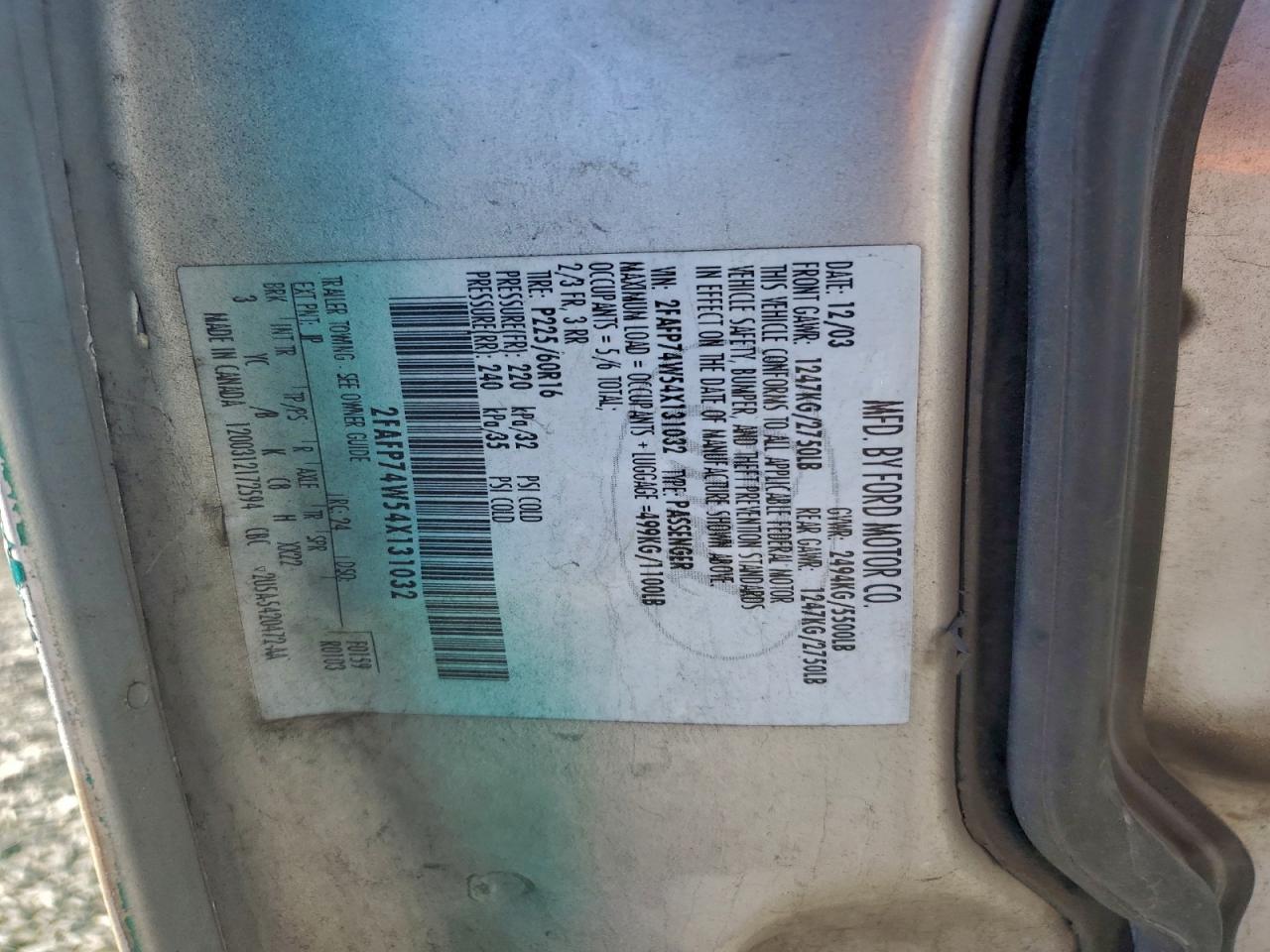 2004 Ford Crown Victoria Lx Green vin: 2FAFP74W54X131032