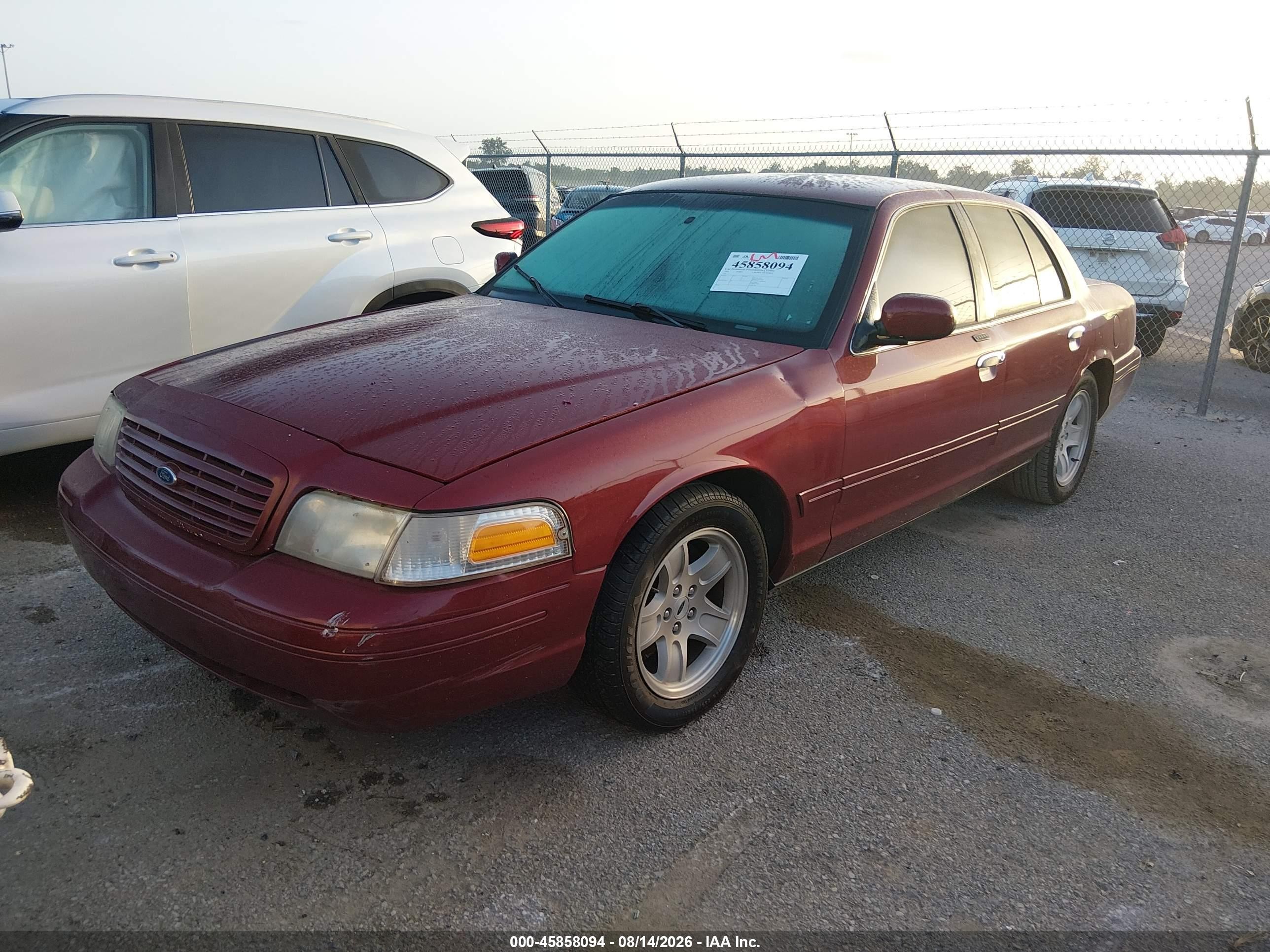2002 Ford Crown Victoria Lx/sport Red vin: 2FAFP74W62X103872