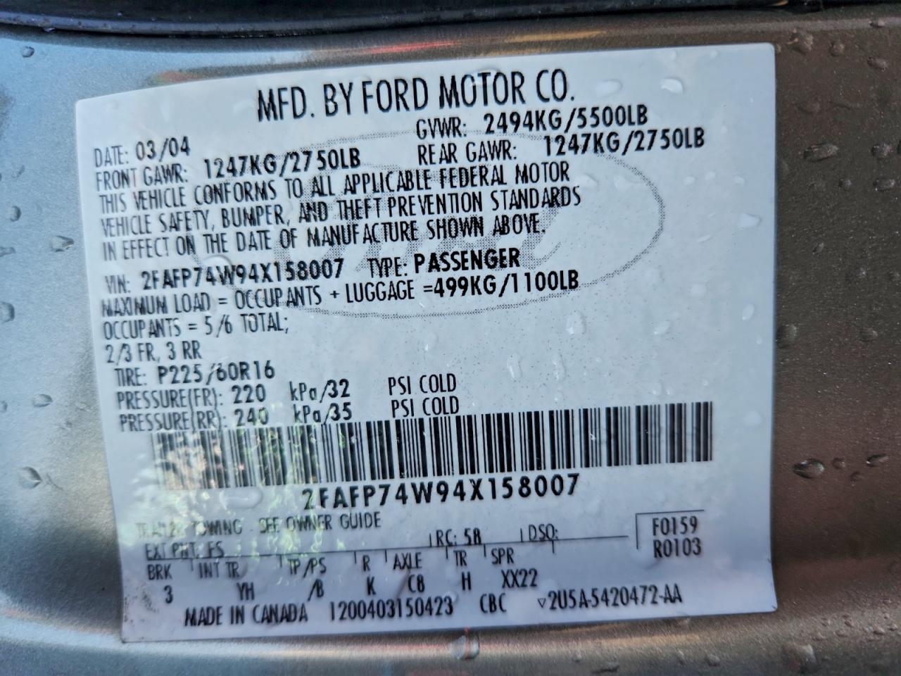 2004 Ford Crown Victoria Lx Silver vin: 2FAFP74W94X158007