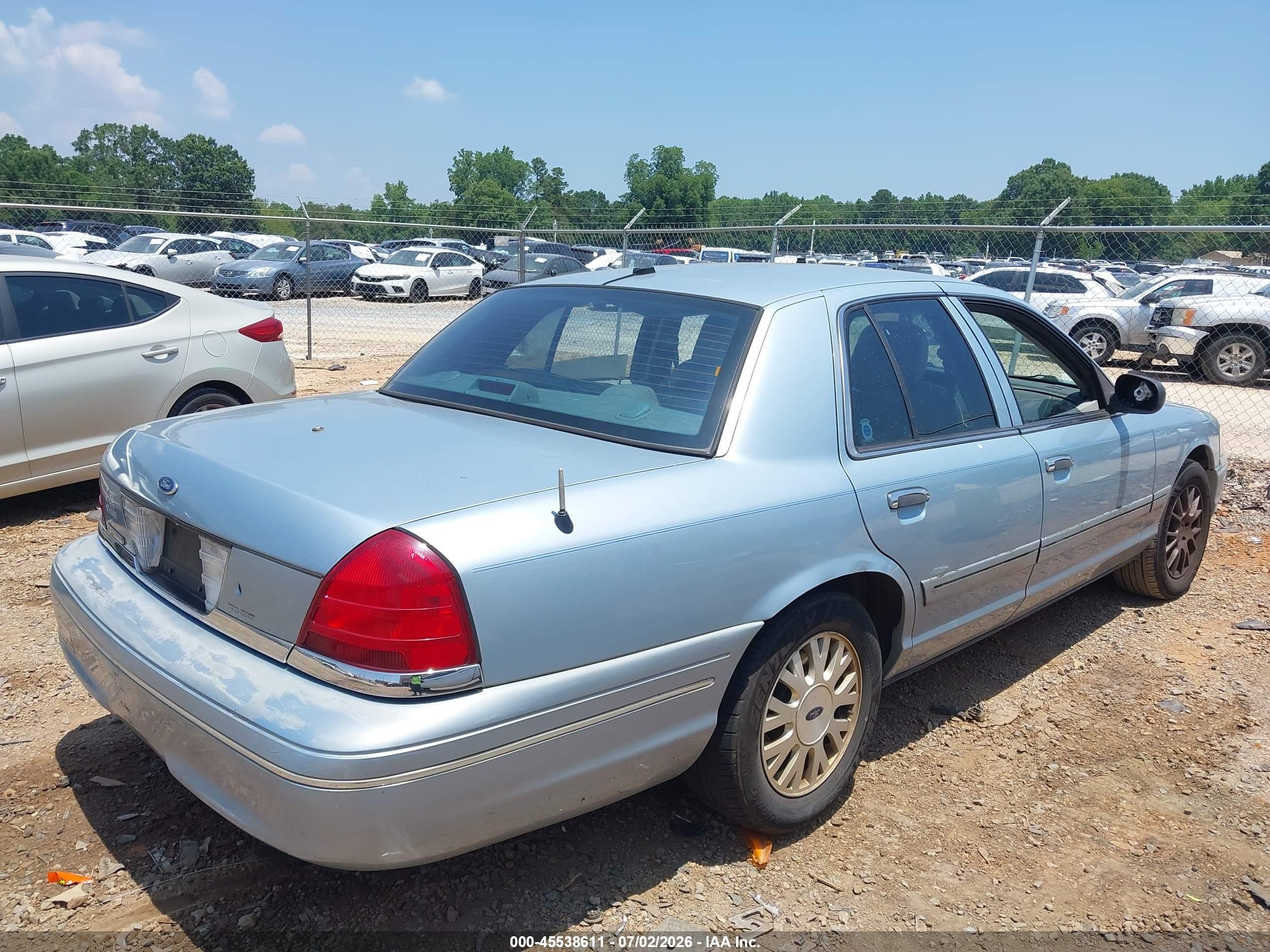 2005 Ford Crown Victoria Light Blue vin: 2FAFP74W95X152807