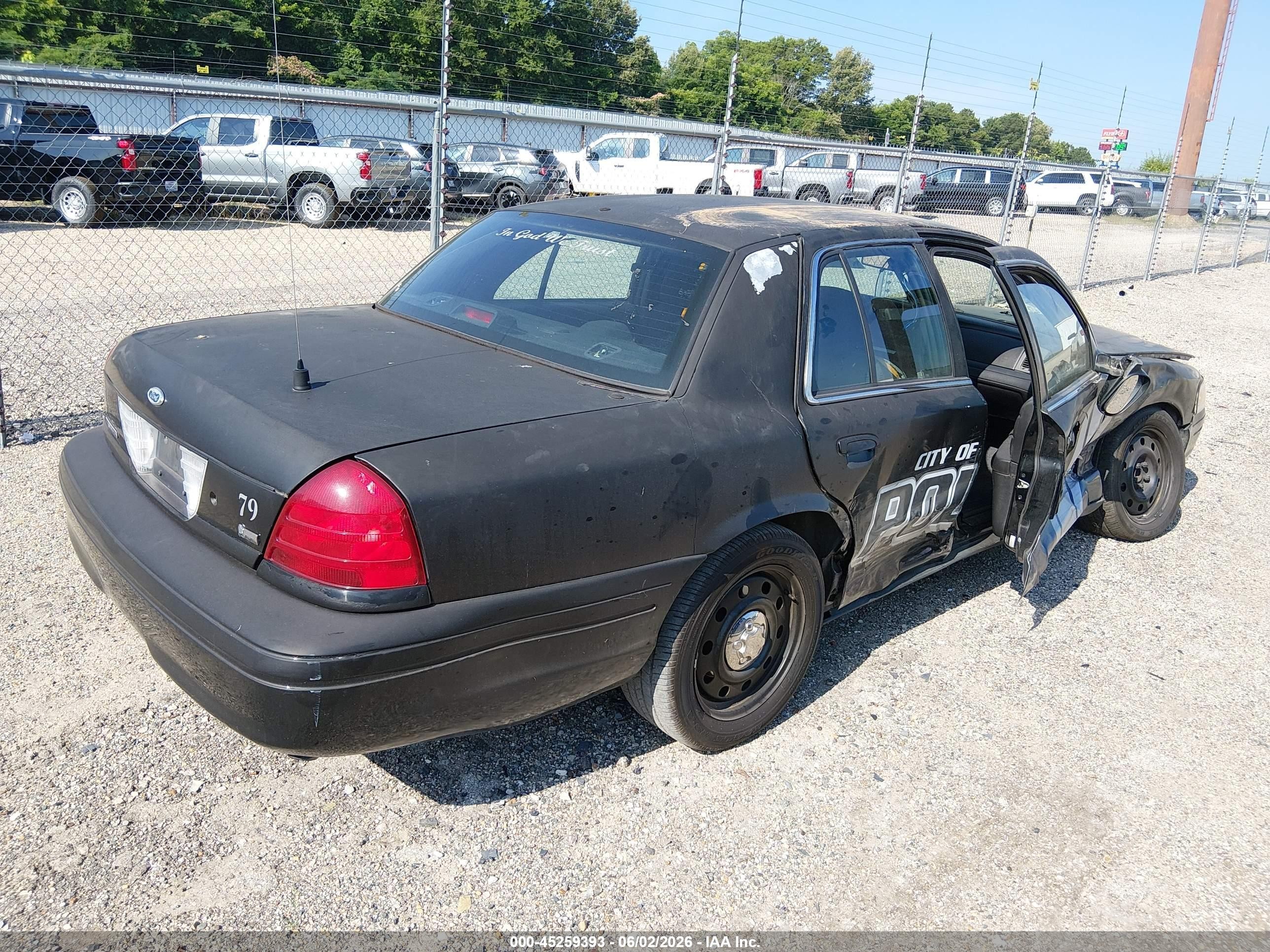 2009 Ford Crown Victoria Police/police Interceptor Black vin: 2FAHP71V99X145575