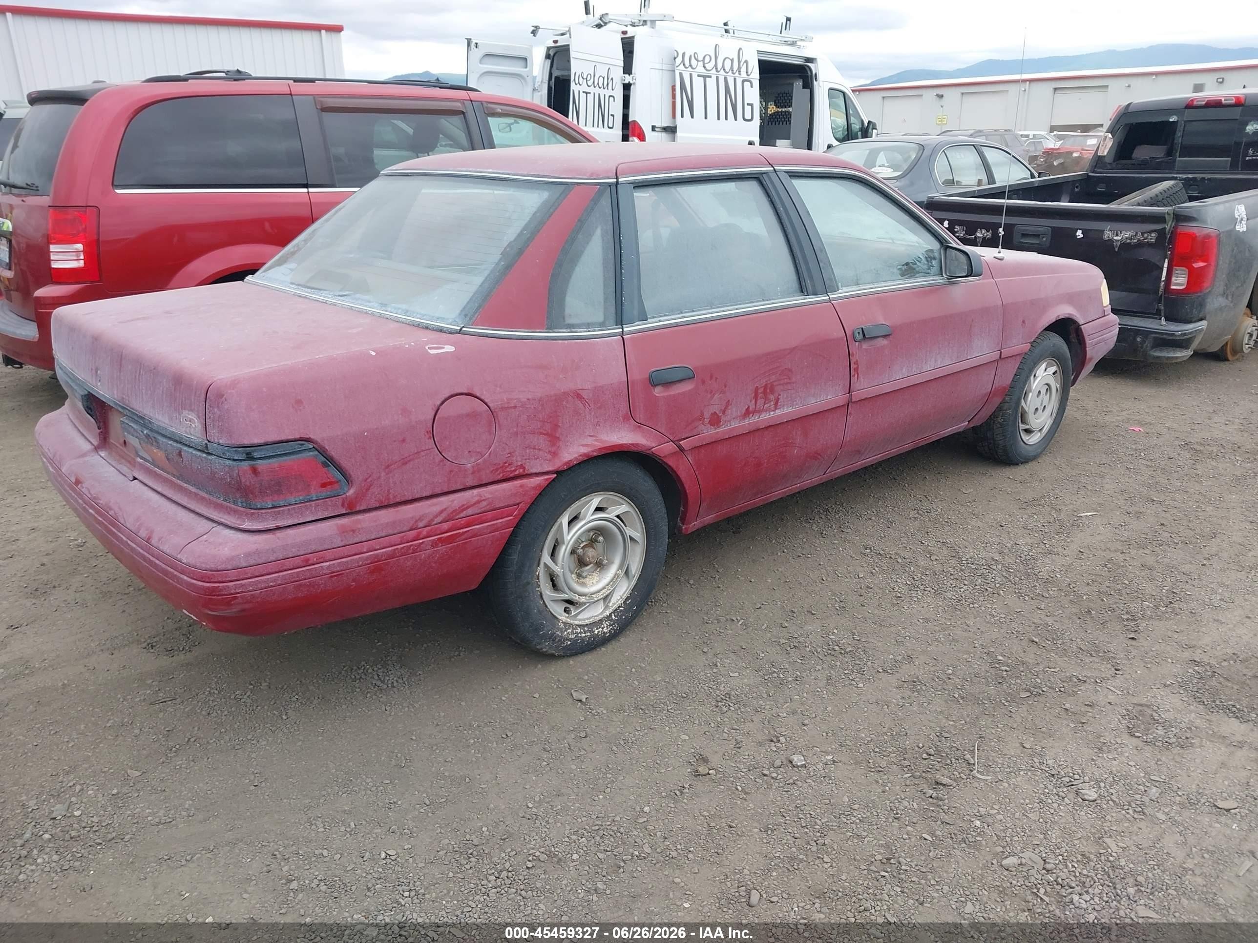 1992 Ford Tempo Gl Red vin: 2FAPP36U1NB174709