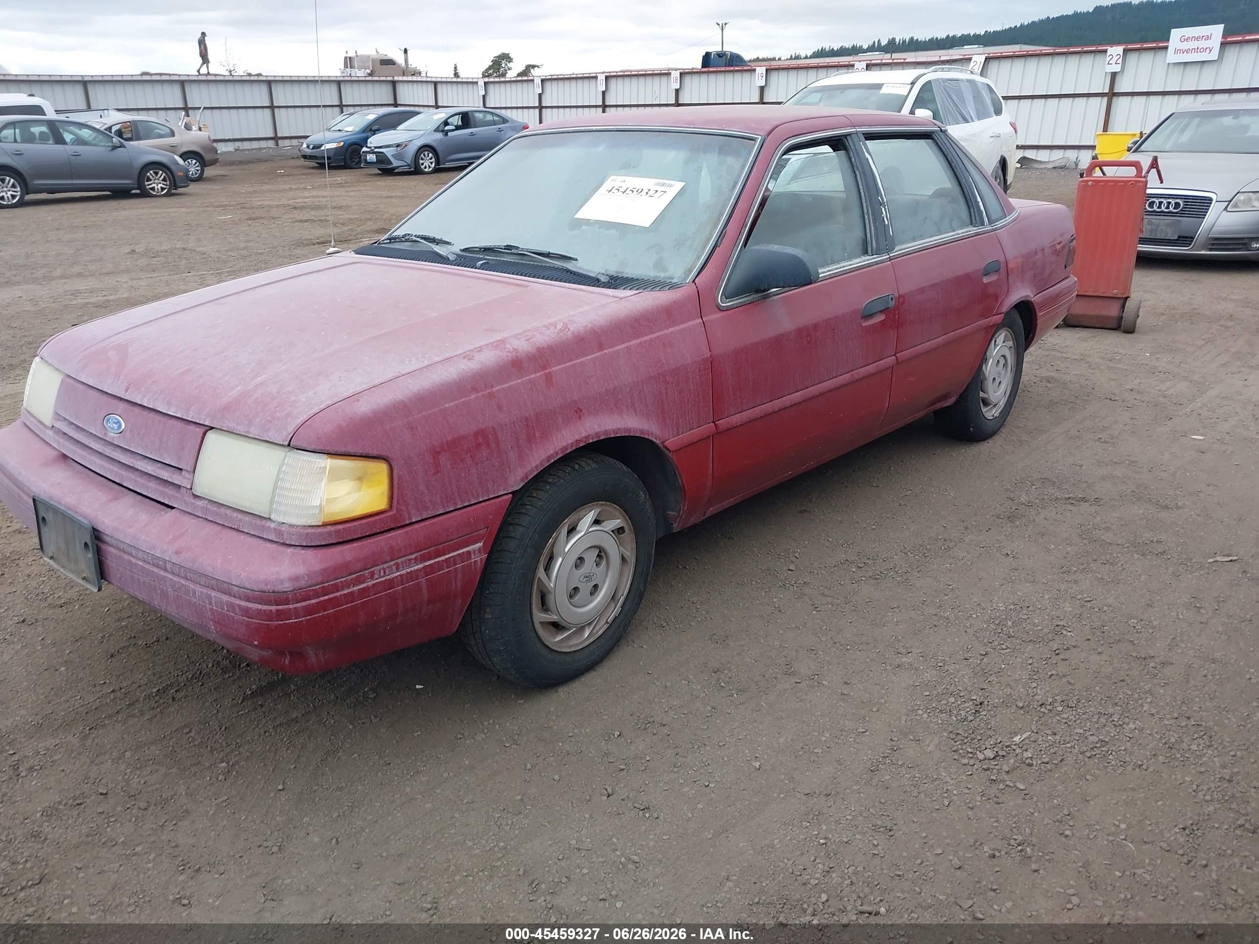 1992 Ford Tempo Gl Red vin: 2FAPP36U1NB174709