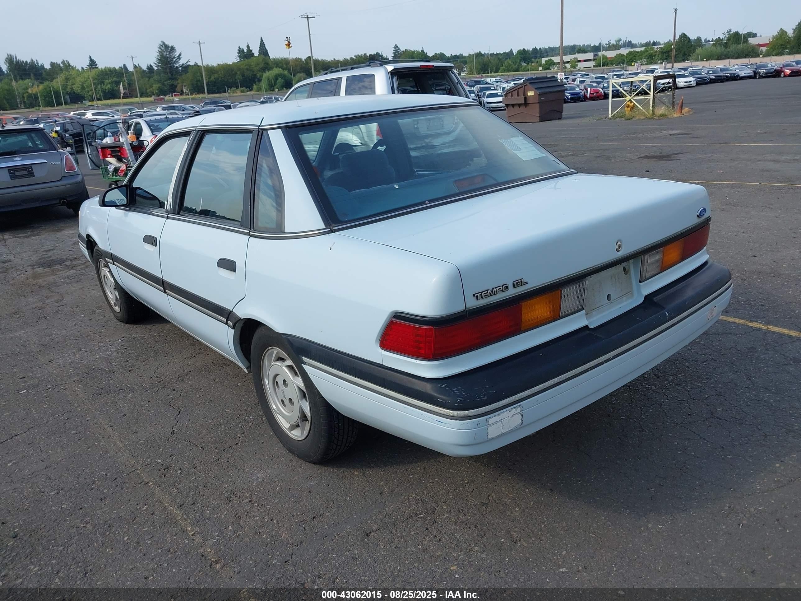 1991 Ford Tempo Gl White vin: 2FAPP36X0MB144917