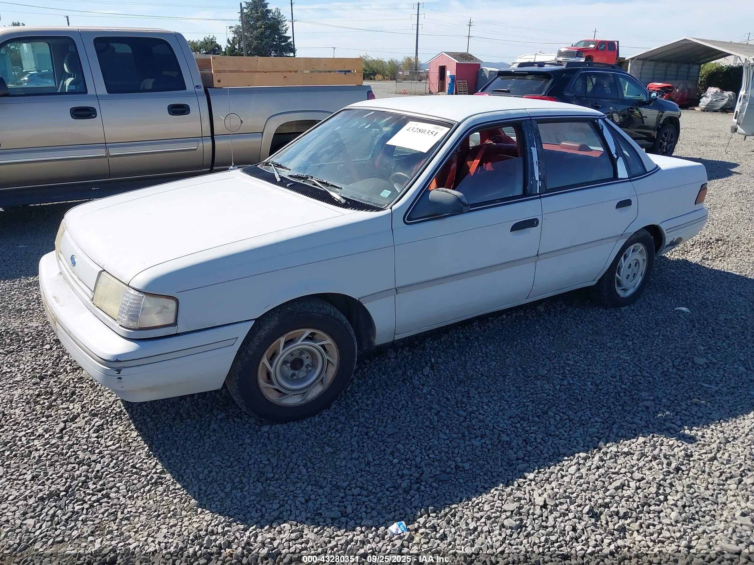 1992 Ford Tempo Gl White vin: 2FAPP36X2NB112438