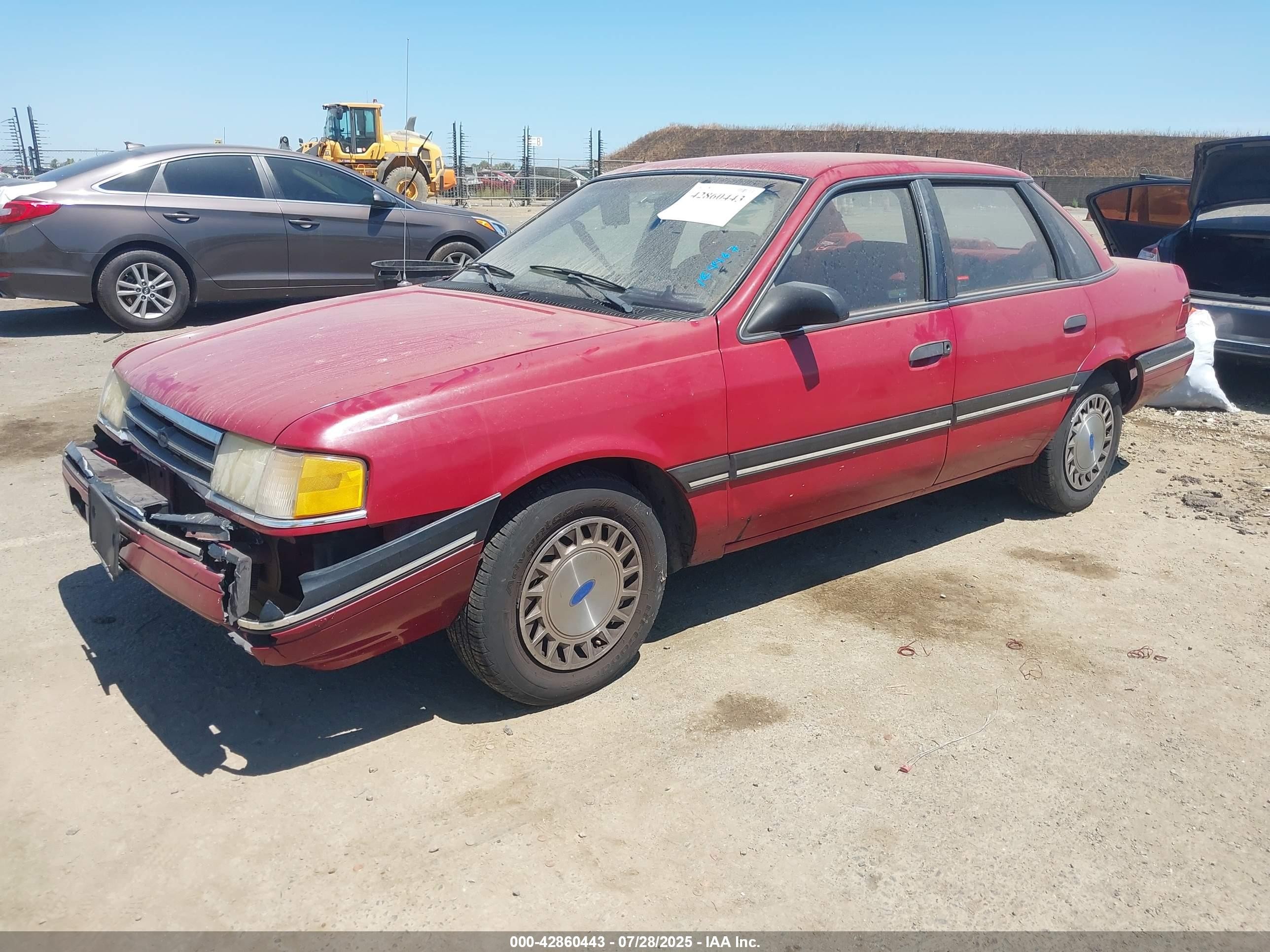 1991 Ford Tempo Gl Red vin: 2FAPP36X8MB184467