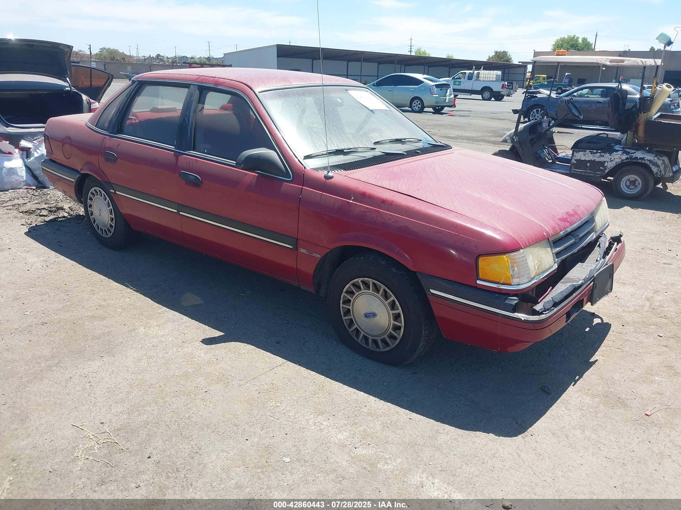 1991 Ford Tempo Gl Red vin: 2FAPP36X8MB184467