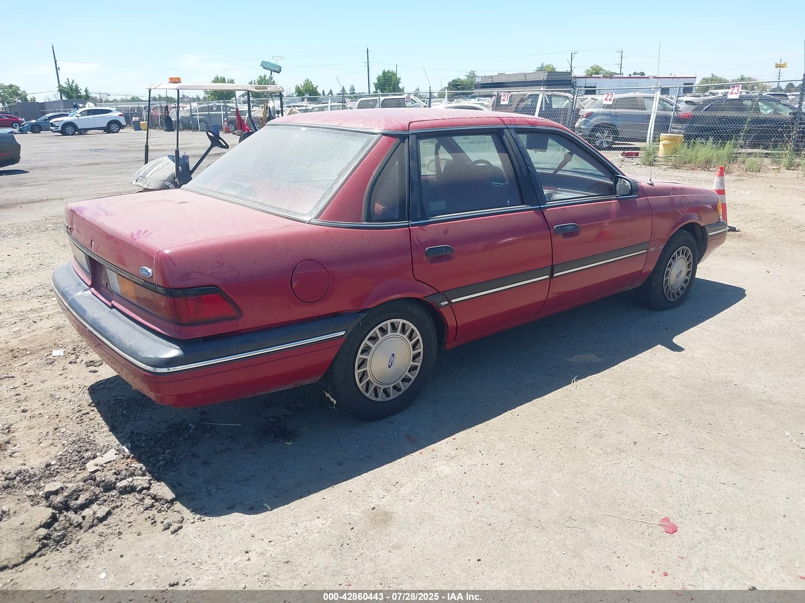 1991 Ford Tempo Gl Red vin: 2FAPP36X8MB184467