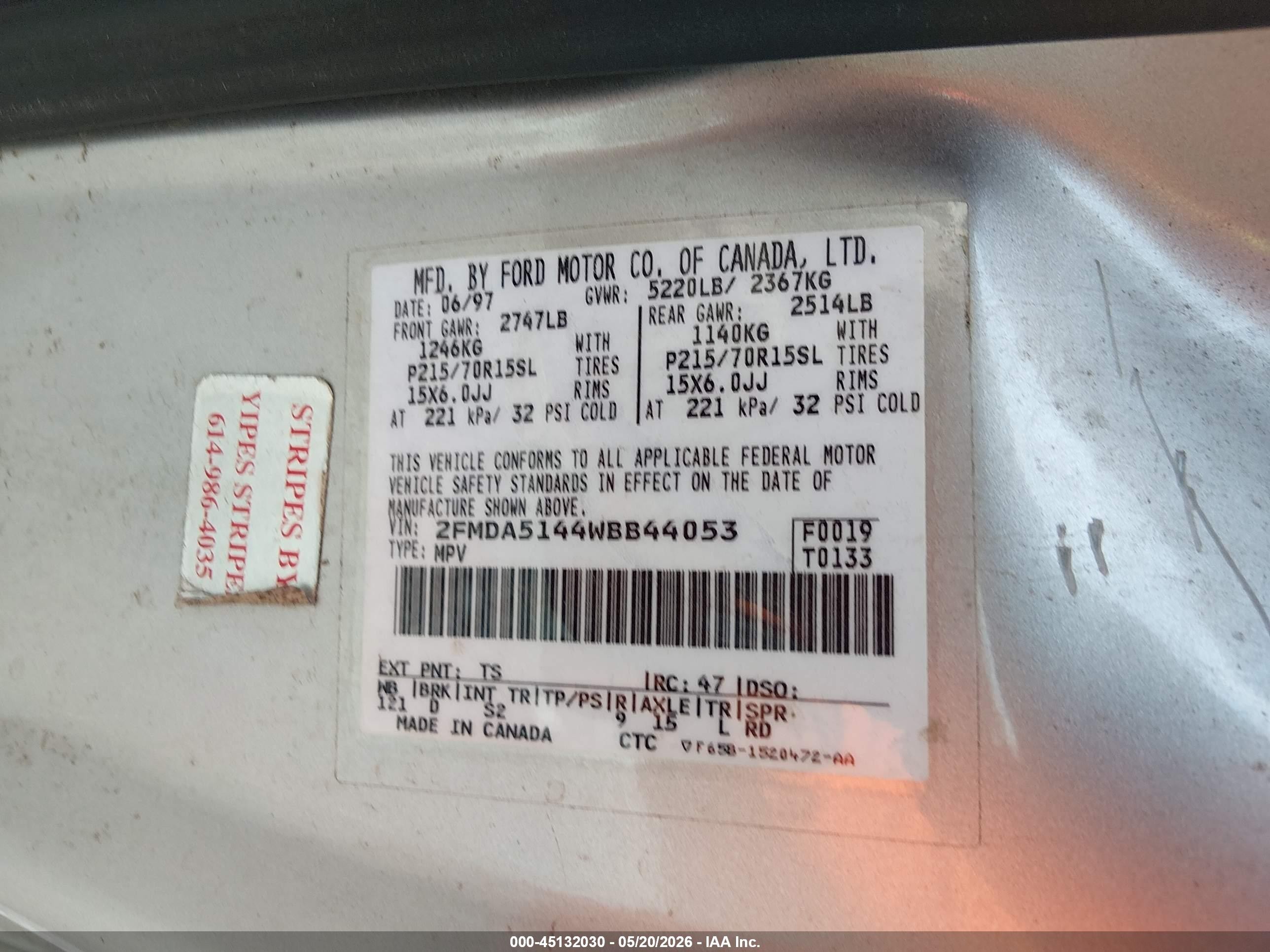 1998 Ford Windstar Gl/limited/lx Серебряный vin: 2FMDA5144WBB44053